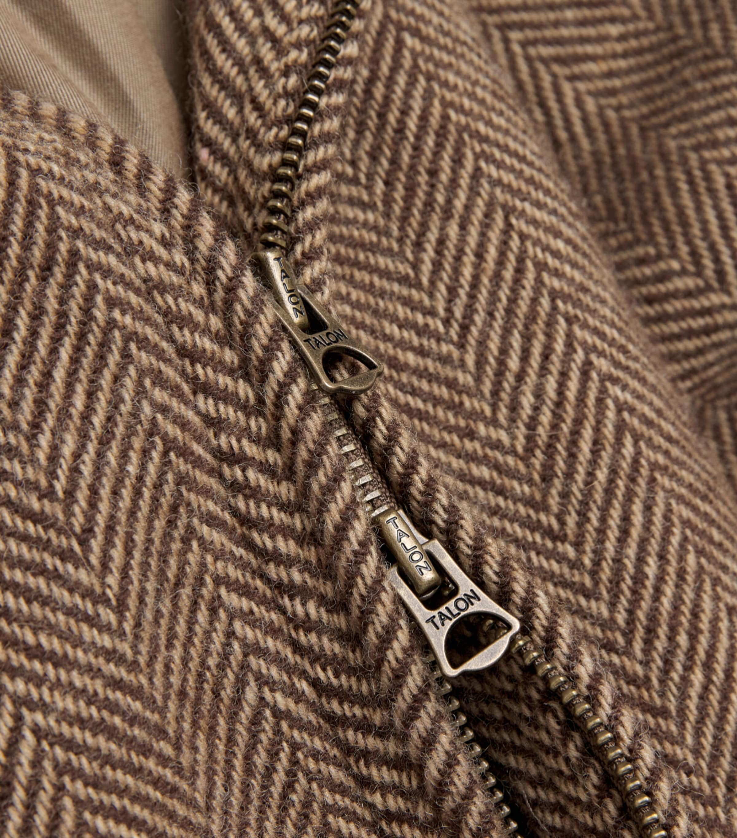 Polo Ralph Lauren Womens Wool Herringbone Bomber Jacket Brown/tan Herringbon Image 6