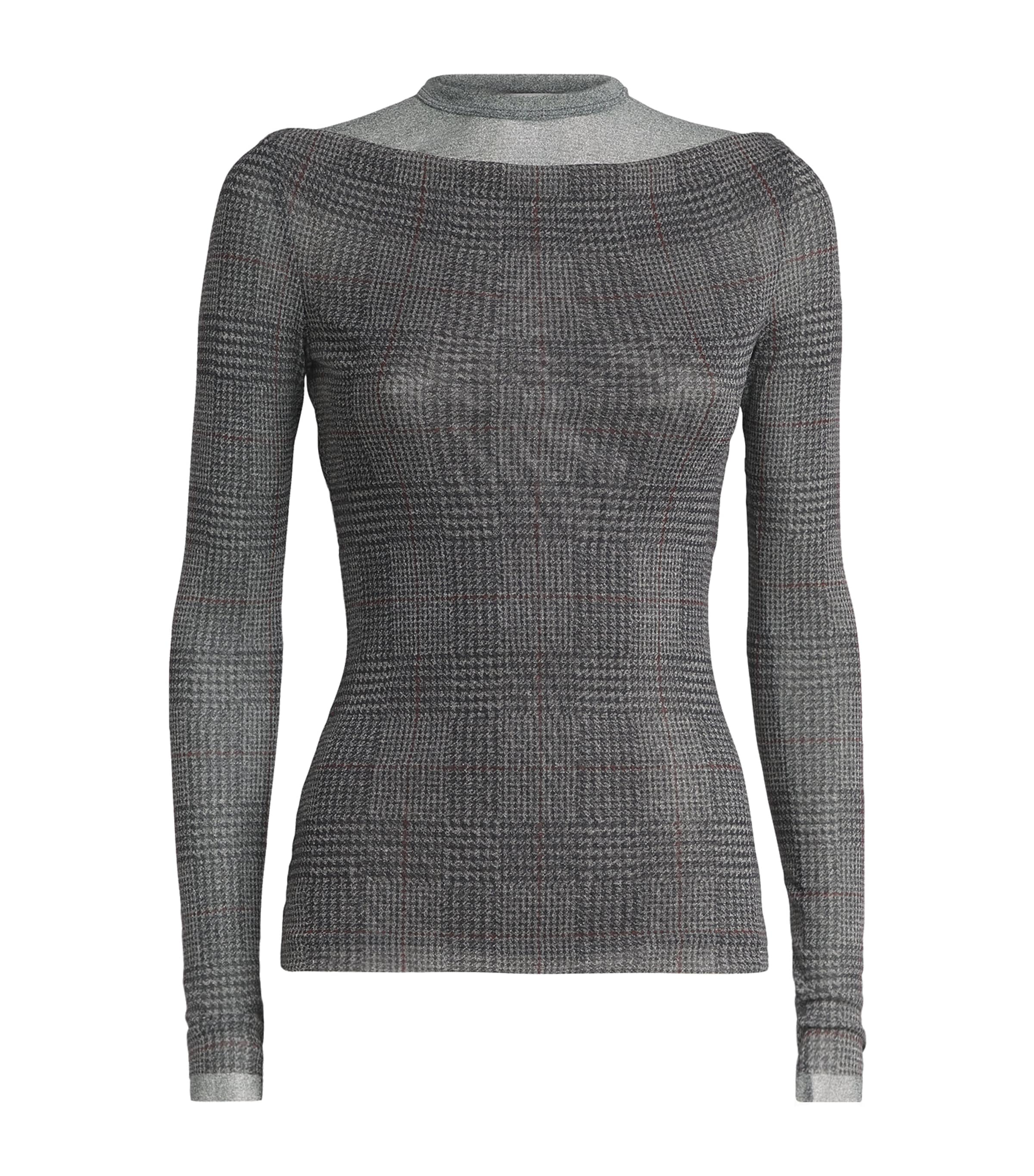 Jean Paul Gaultier Body Shadow And Prince Of Wales Top In Gray