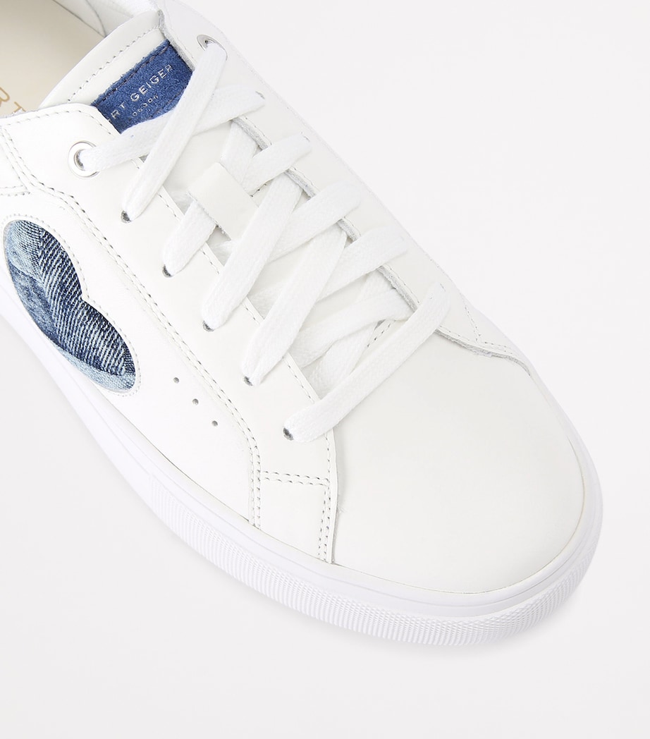 Leather Lana Heart Low-Top Sneakers DENIM Image 3