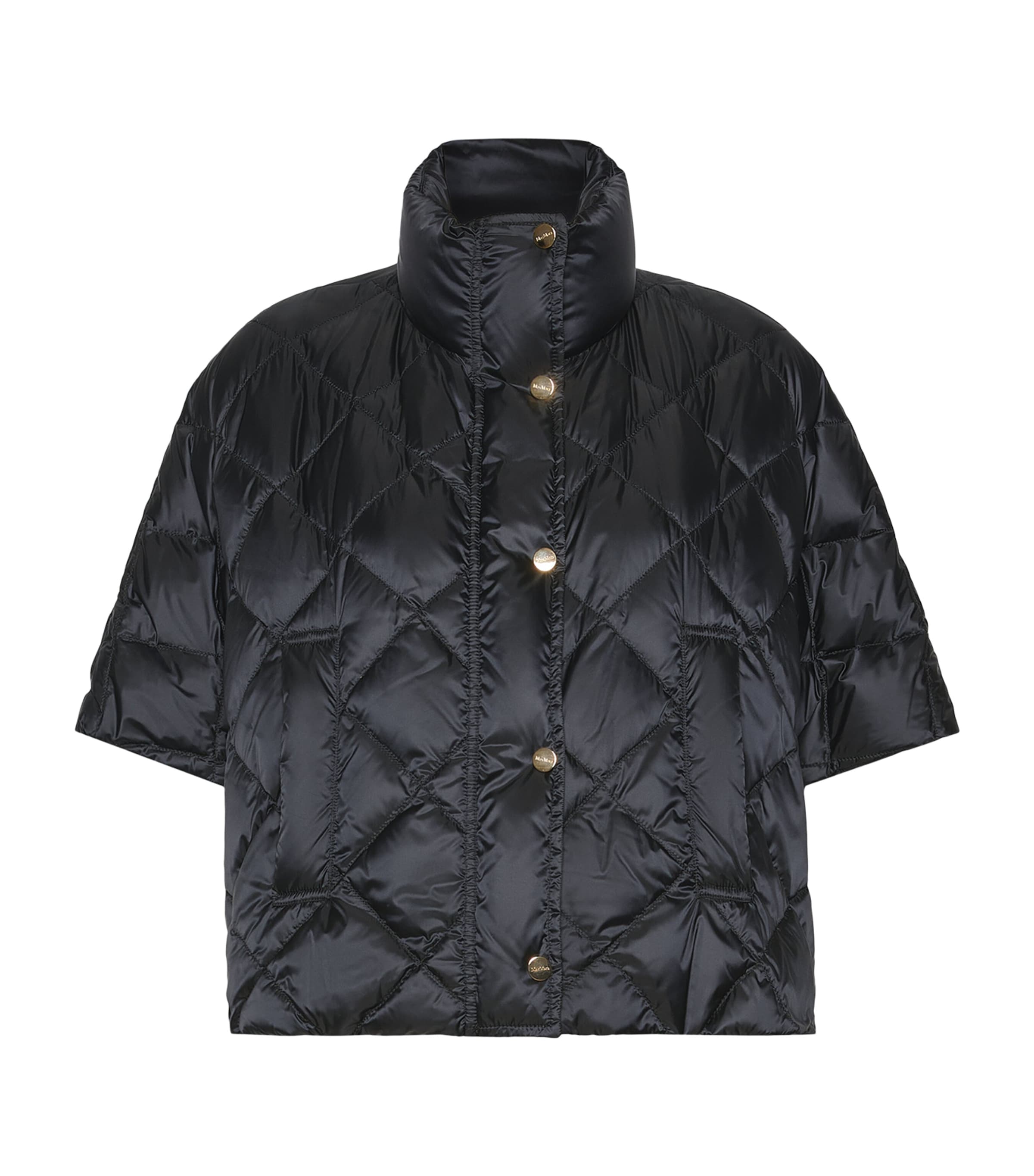 Max Mara Womens Padded Quilted Cape Black Image 1