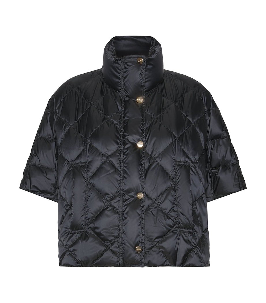 Max Mara Womens Padded Quilted Cape Black Image 1