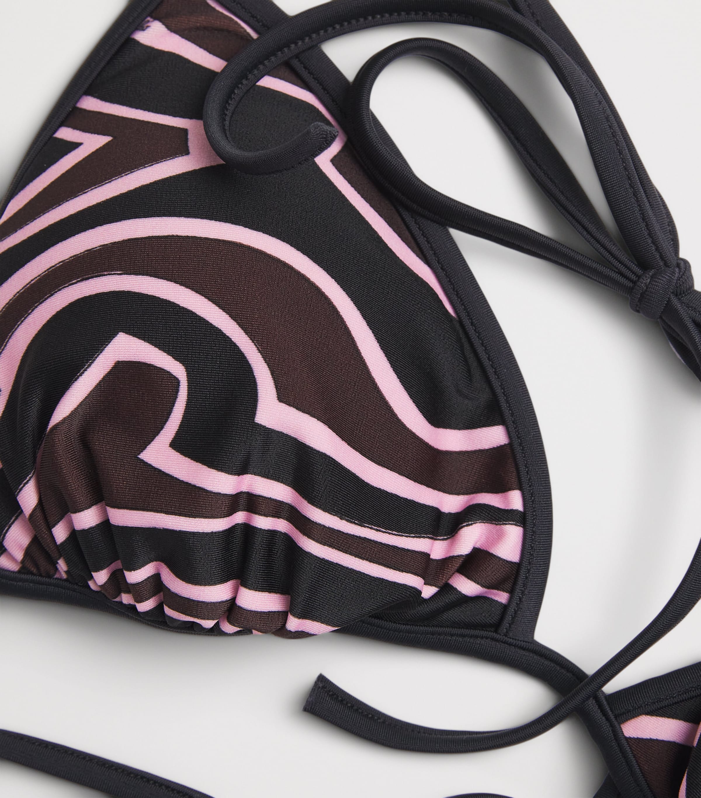 PUCCI Womens Labirinto Print Triangle Bikini Top Khaki Pink Image 4
