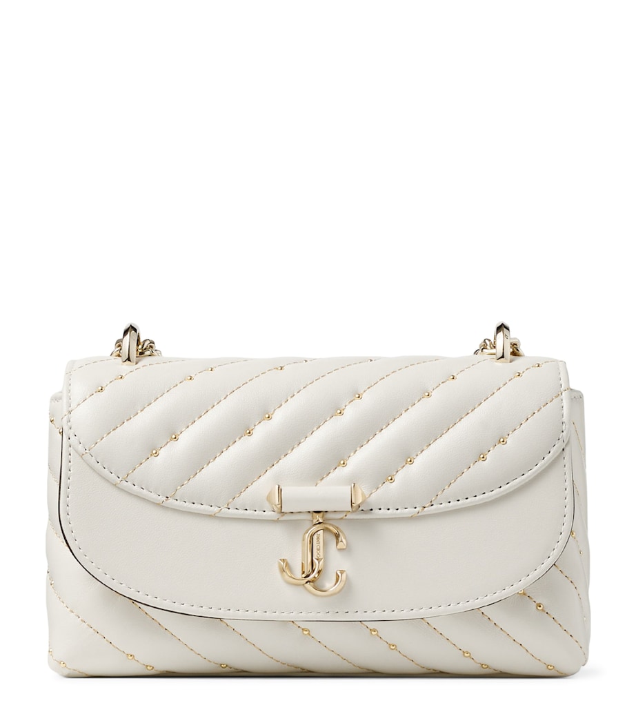 Jimmy Choo Curve Small Biker Leather Quilted Cross-Body Bag Latte/shiny Gold Image 1