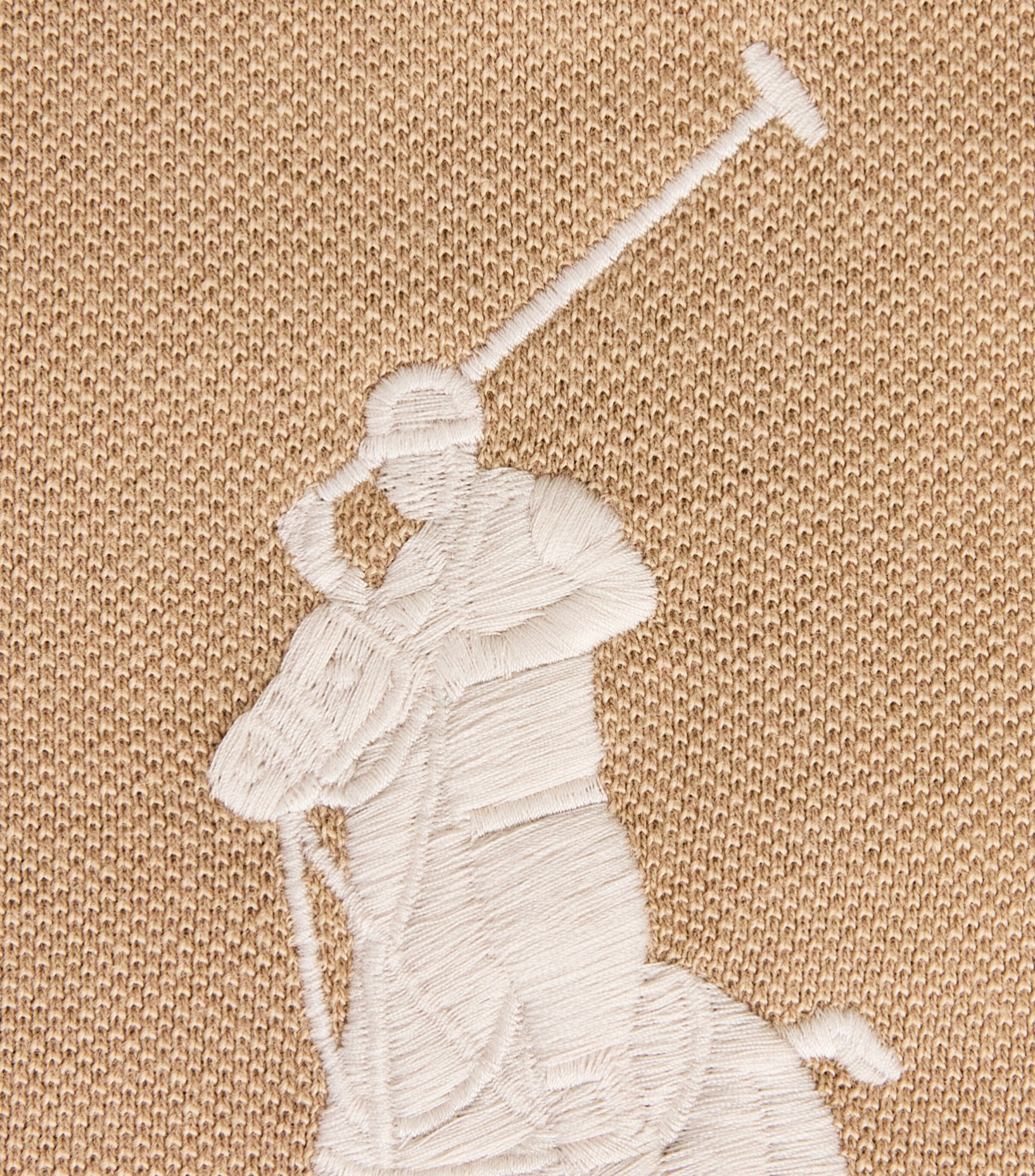 Polo Ralph Lauren Mens Mesh Signature Logo Polo Shirt Vintage Khaki Image 6