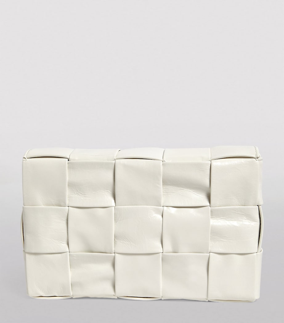 Leather Intreccio Cassette Cross-Body Bag WHITE-SILVER Image 4