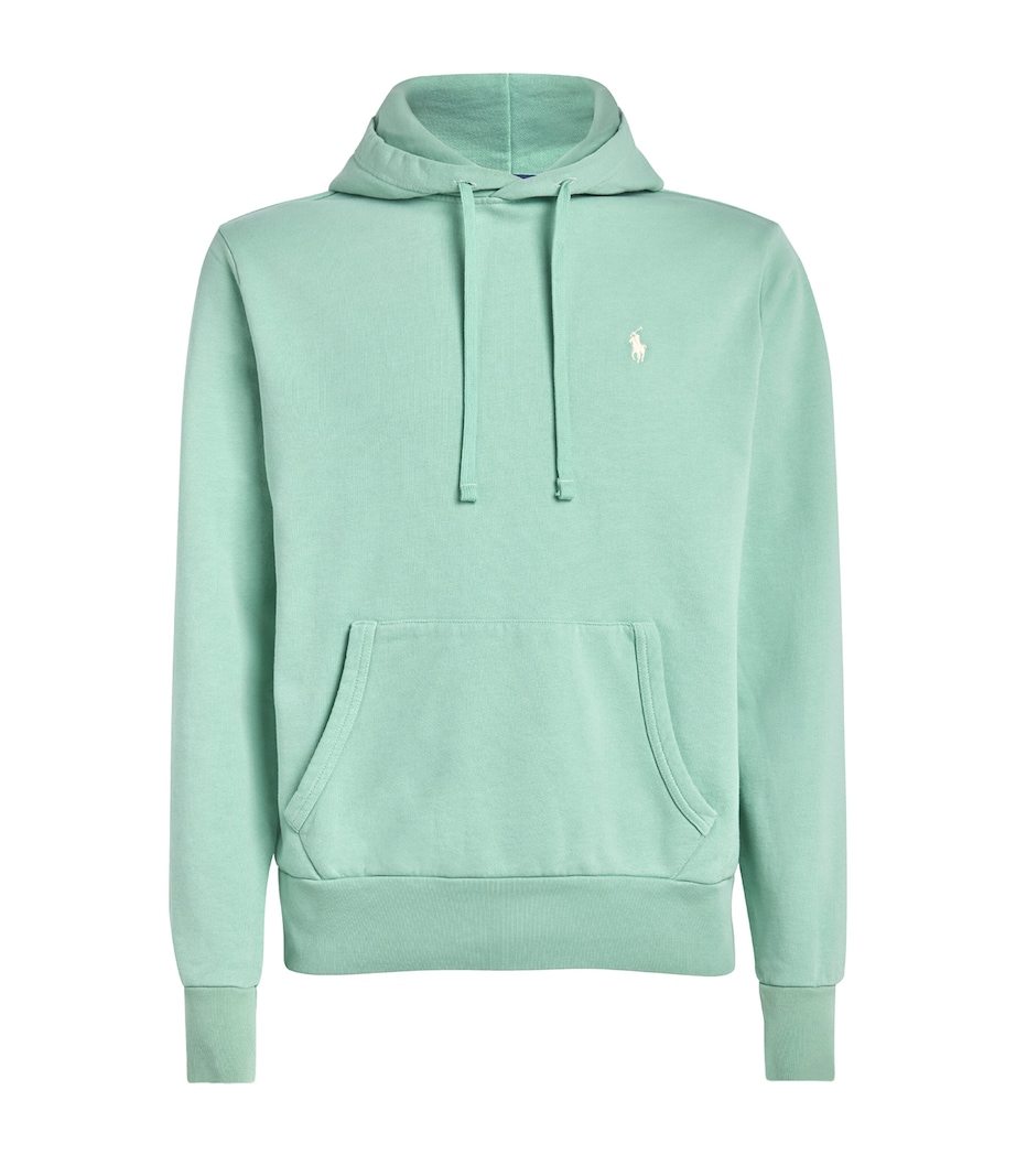Polo Ralph Lauren Mens Cotton Loopback Fleece Polo Pony Hoodie Celadon Image 1