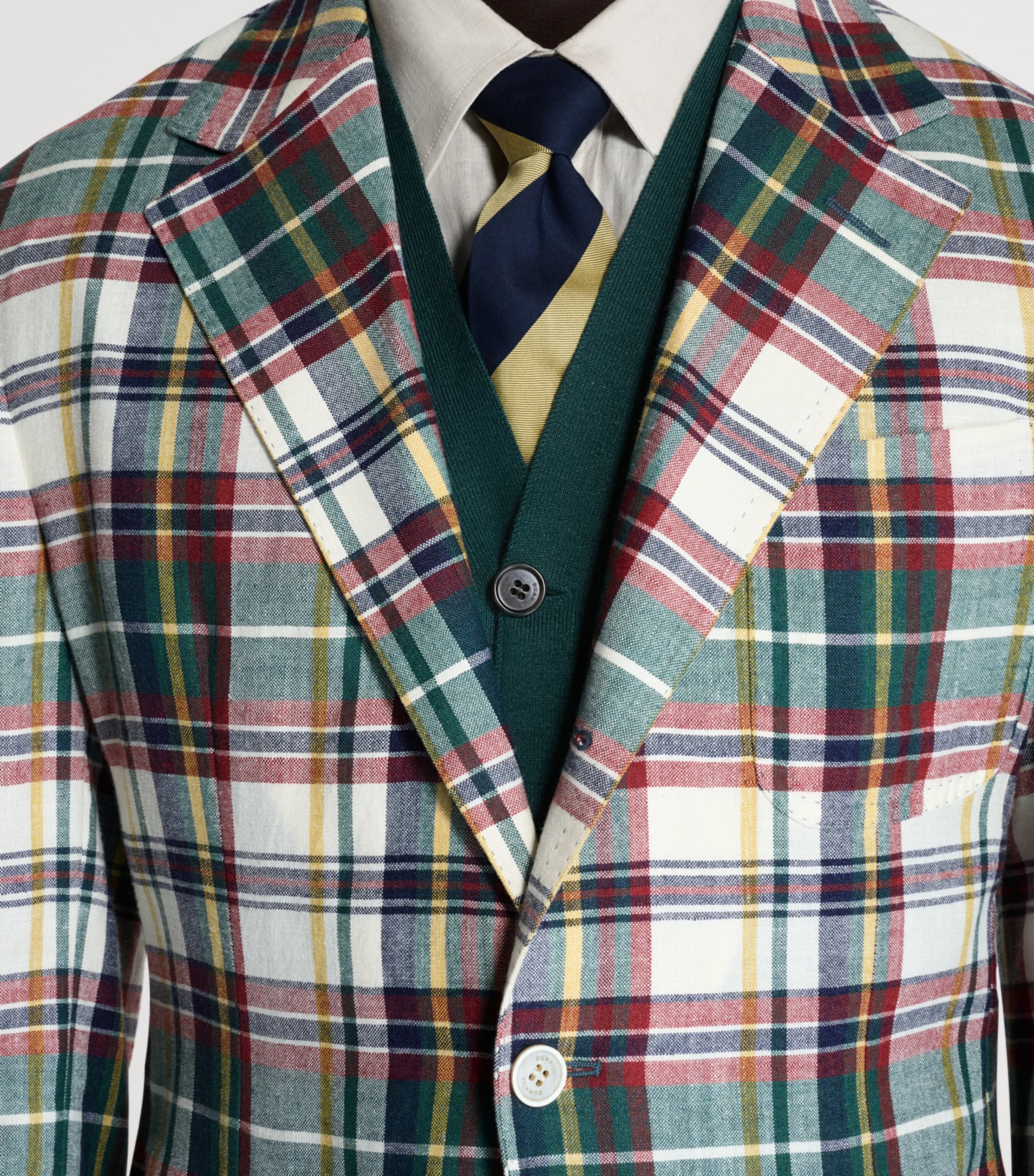 Dunhill Mens Madras Check Blazer Image 6