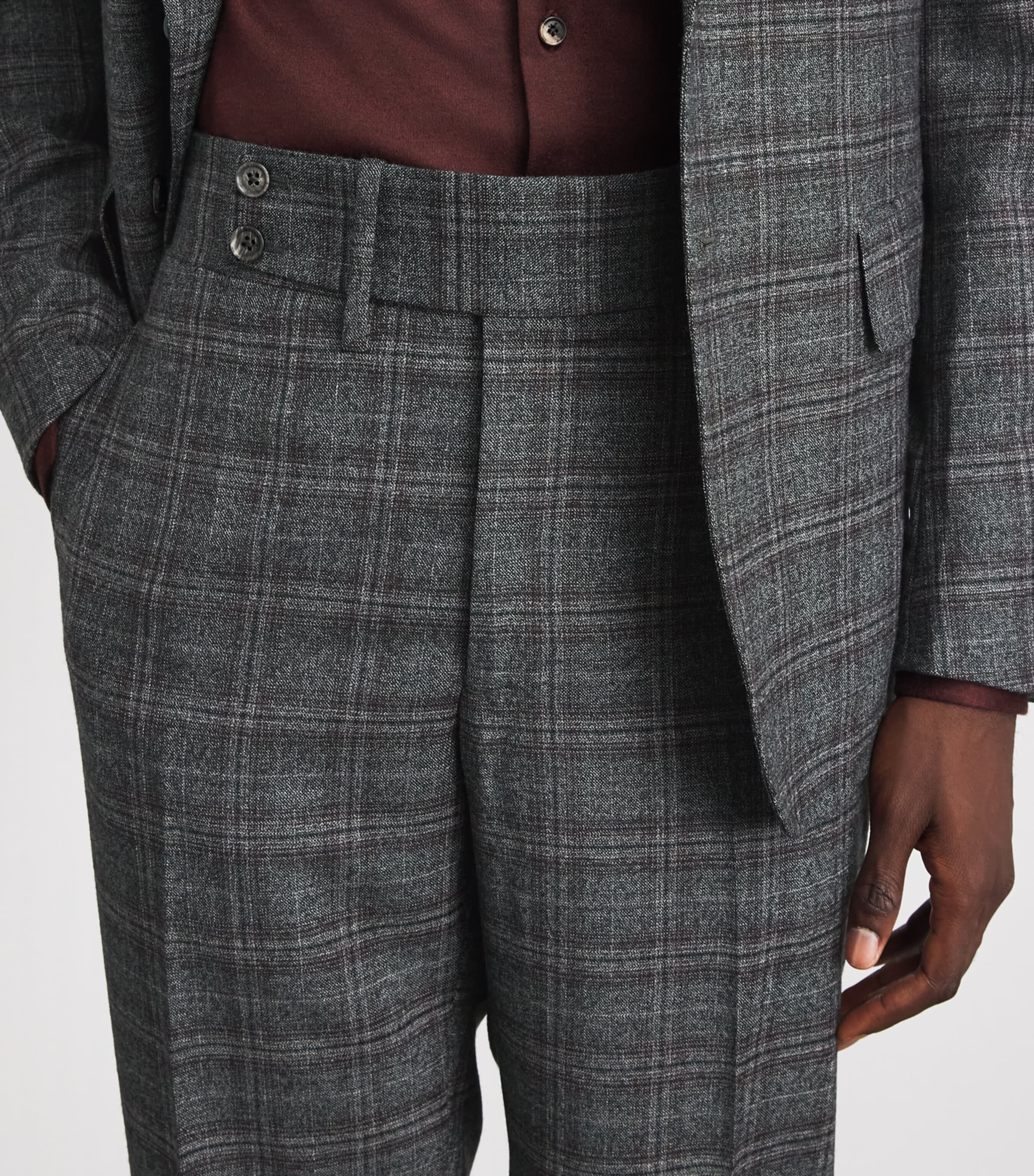 Isaia Mens Wool Check Capri 2-Piece Suit Image 5