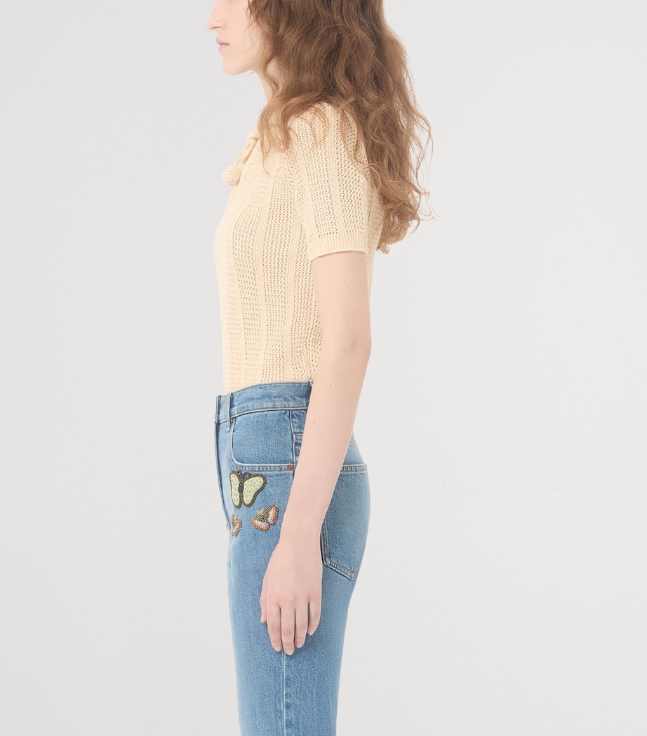 Valentino Womens Cotton Knitted Polo Shirt Image 3