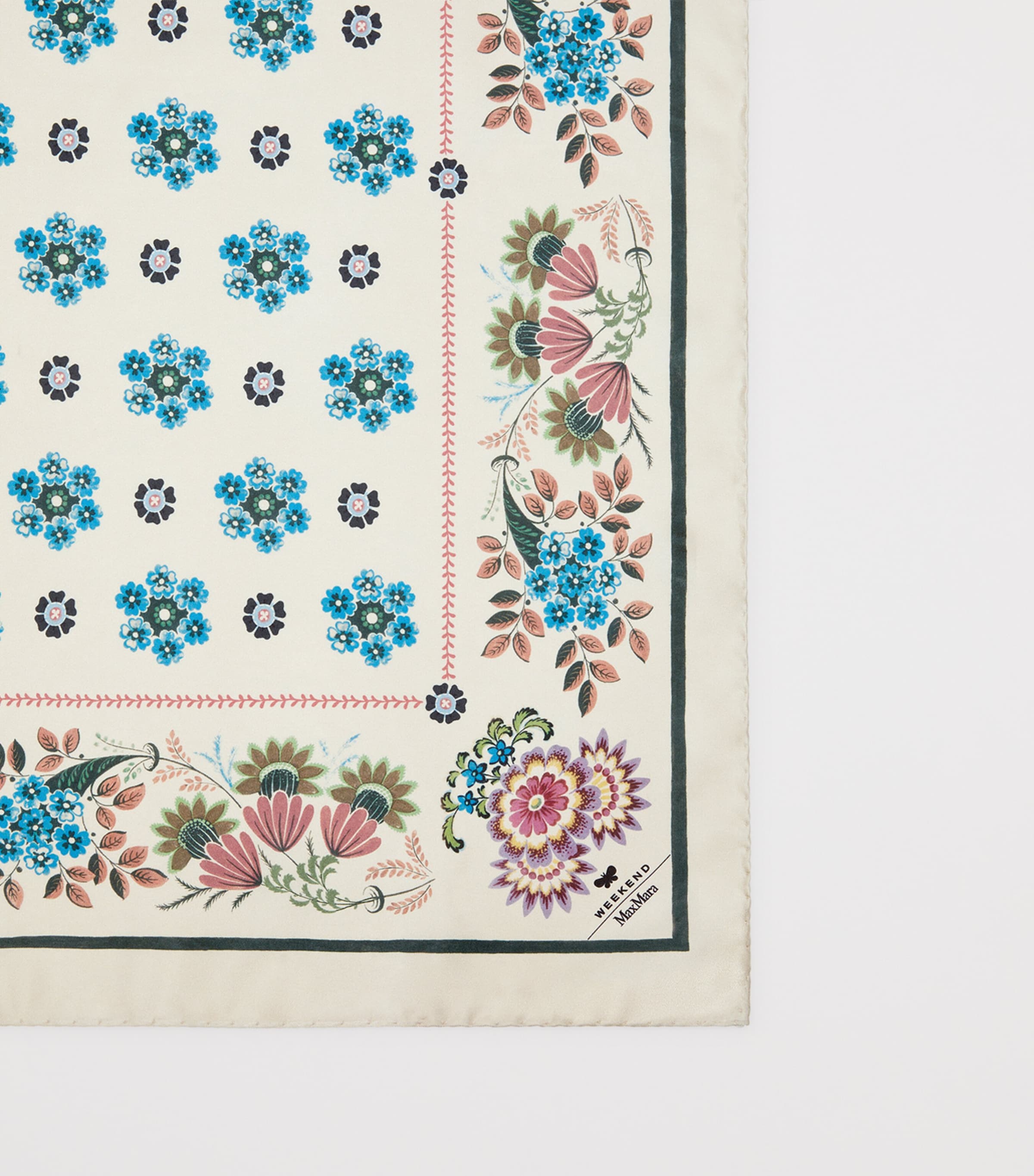 Weekend Max Mara Silk Twill Floral Scarf Beige Pink Image 4