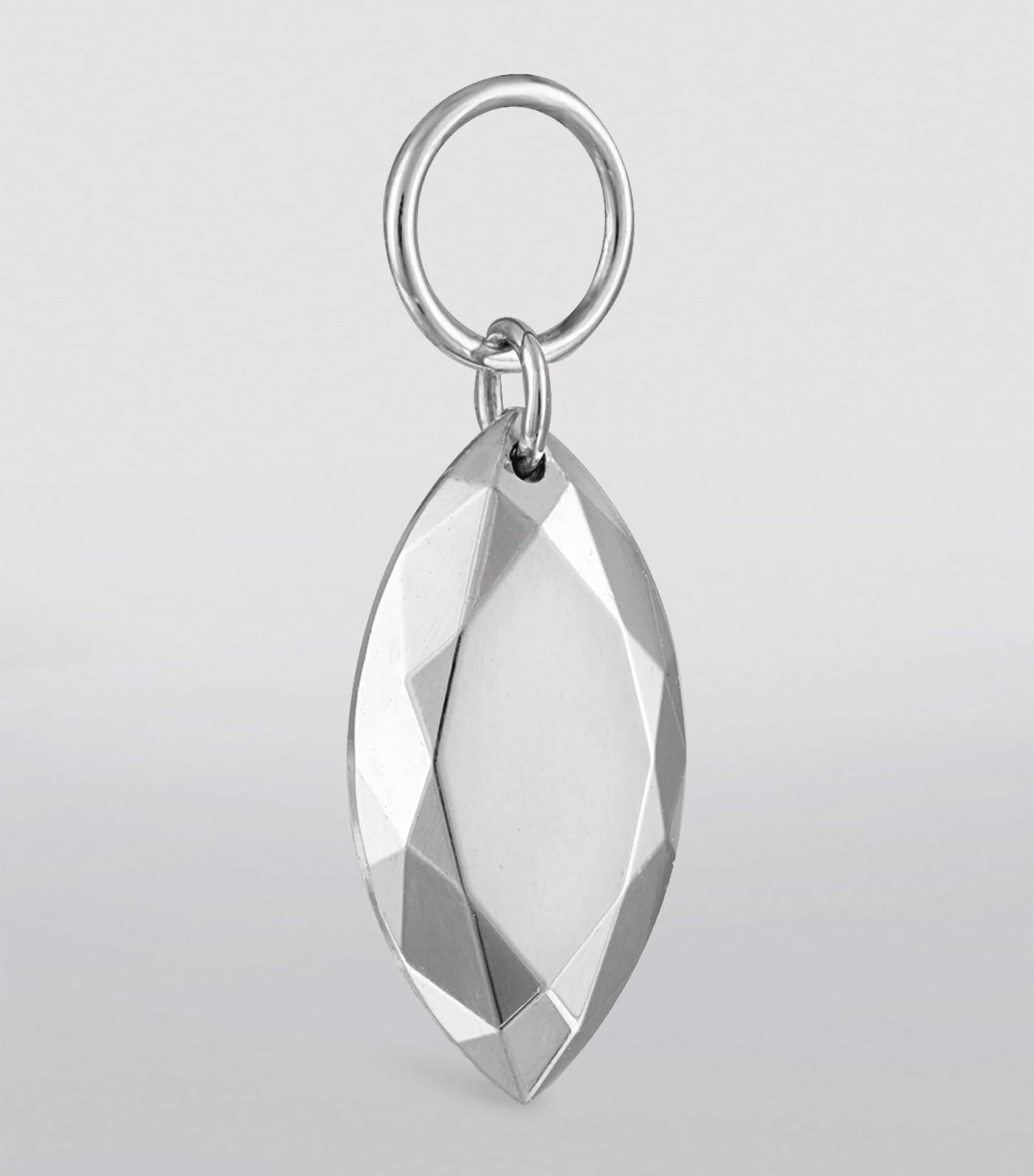 Faceted Gold Marquise Charm (9mm) WHITE GOLD Image 6