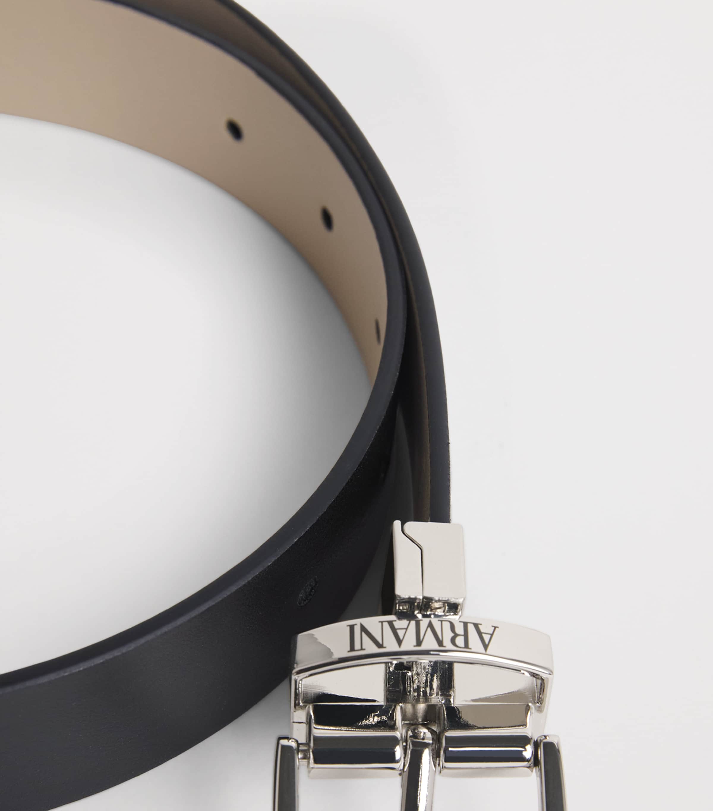 Emporio Armani Kids Leather Logo Belt Nero/corda Image 3