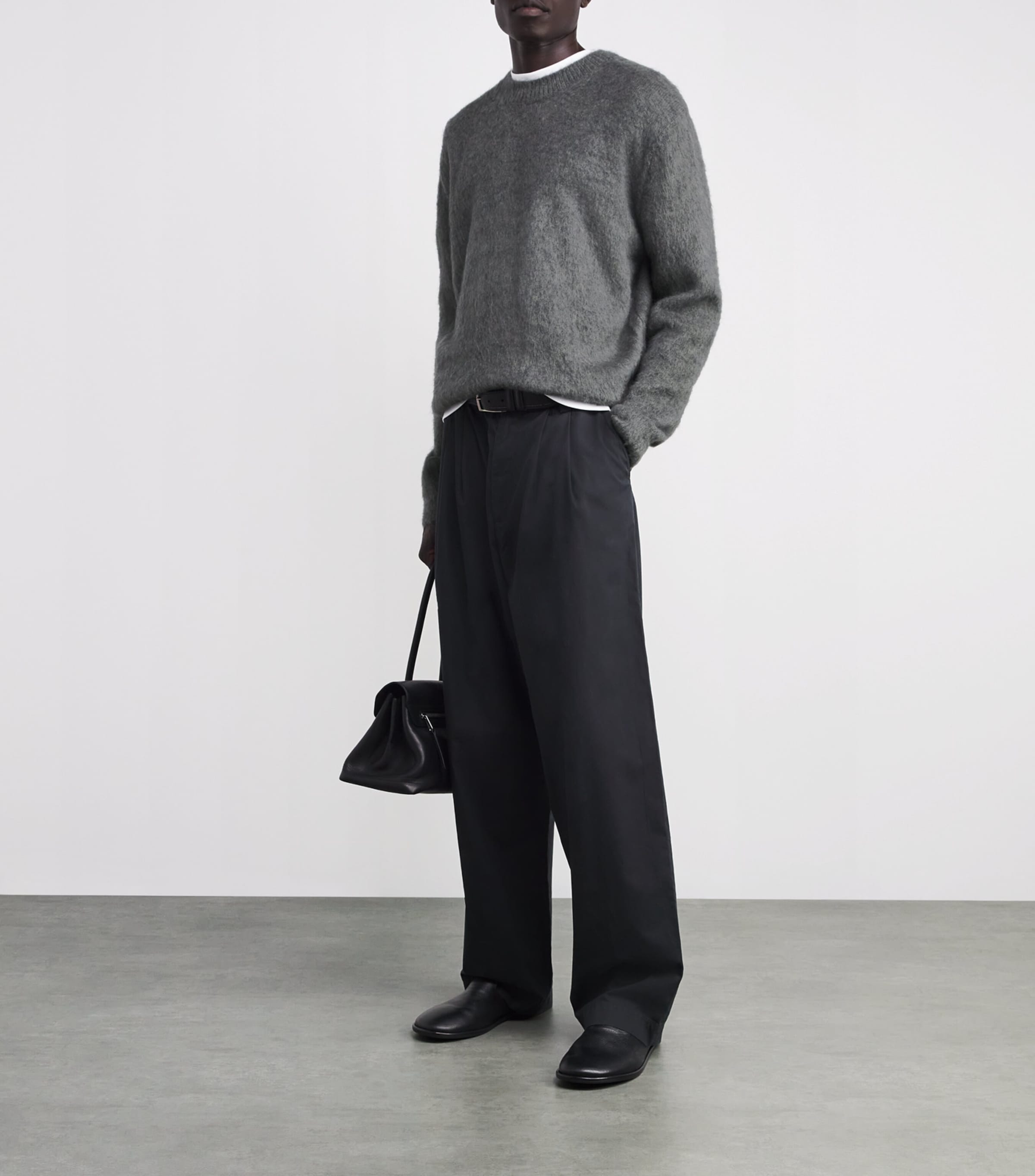 Le 17 Septembre Mens Knit Sweater Charcoal Image 2