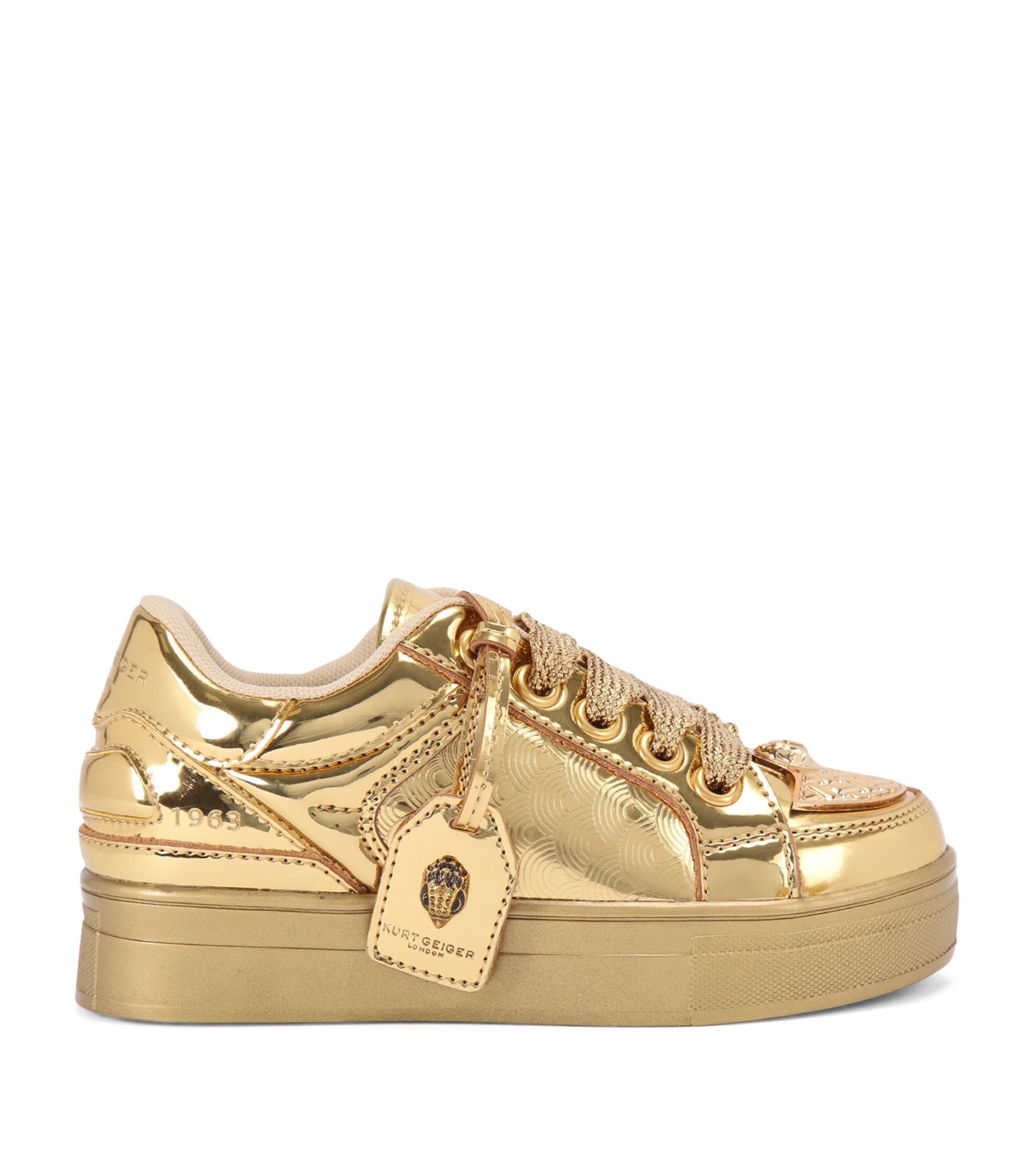 Kurt Geiger Kids' Mini Southbank Tag Sneakers In Brown