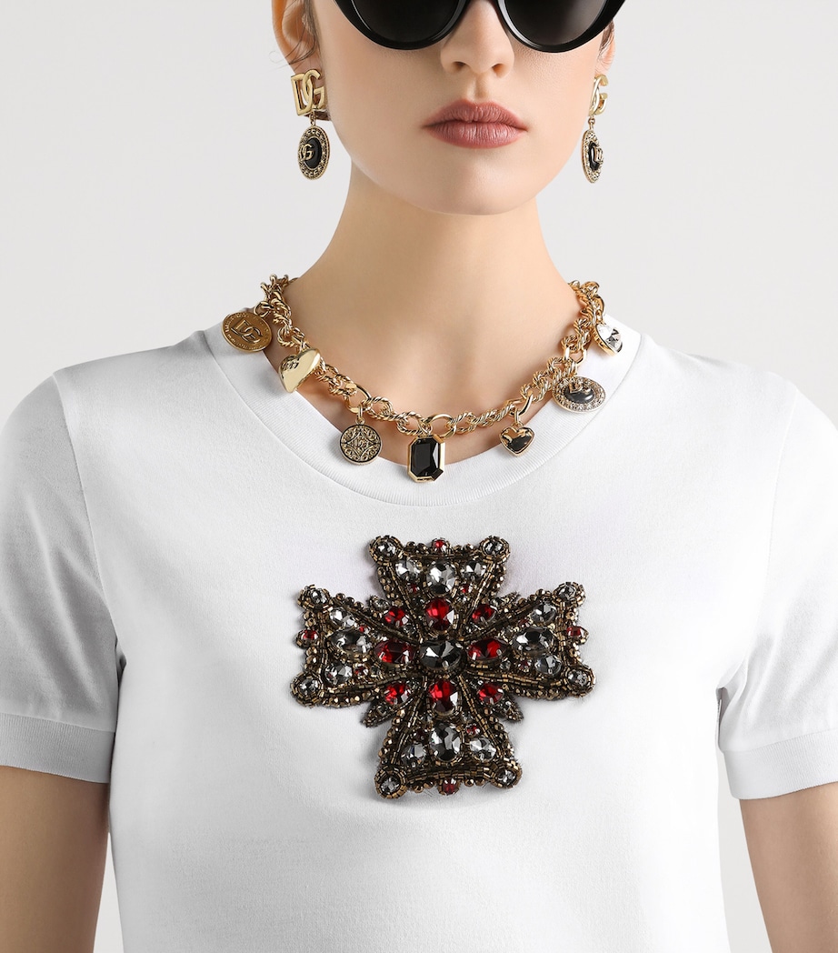 Cotton Embellished T-Shirt W0800-OPTICAL WHITE Image 4