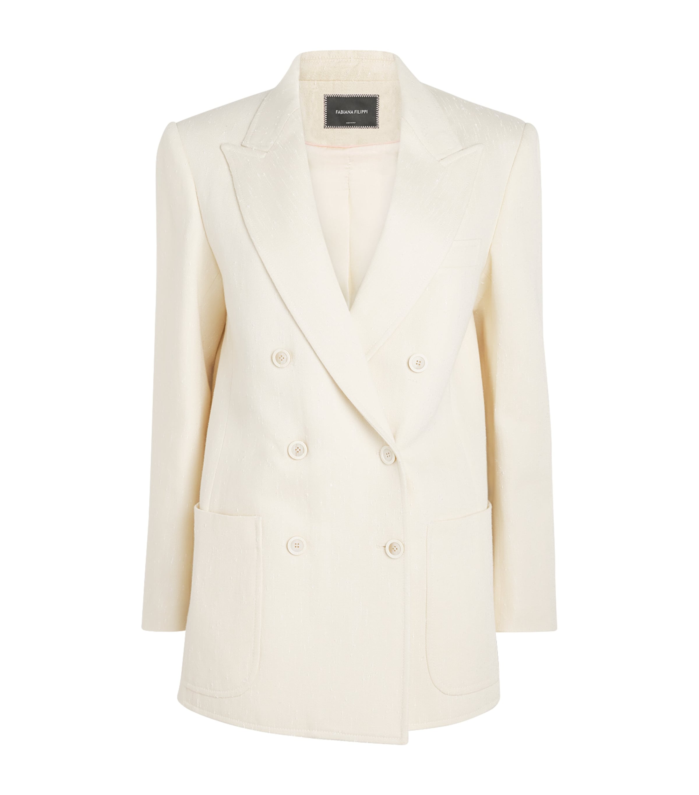 Fabiana Filippi Womens Embroidered Double-Breasted Blazer Burro Image 1