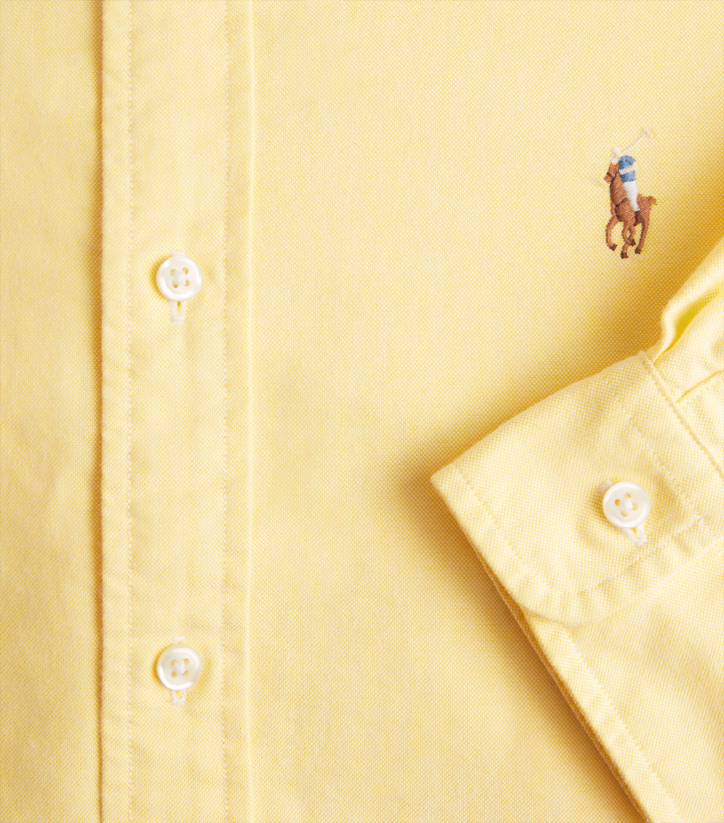 Polo Ralph Lauren Mens Custom Fit Oxford Shirt Yellow Oxford Image 6