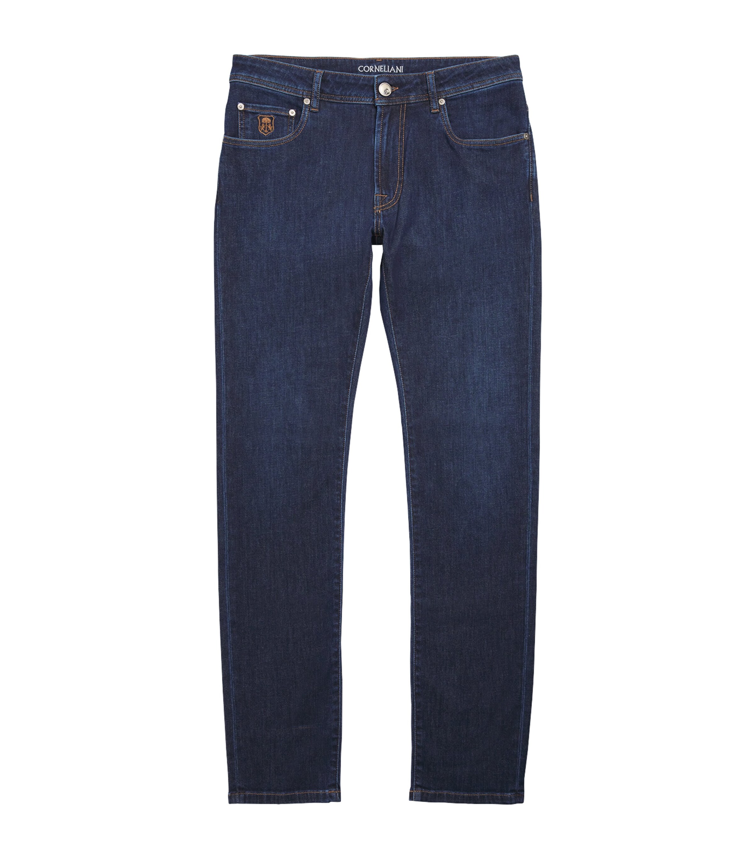 Corneliani Mens Straight-Fit Jeans Dark Blue Image 1