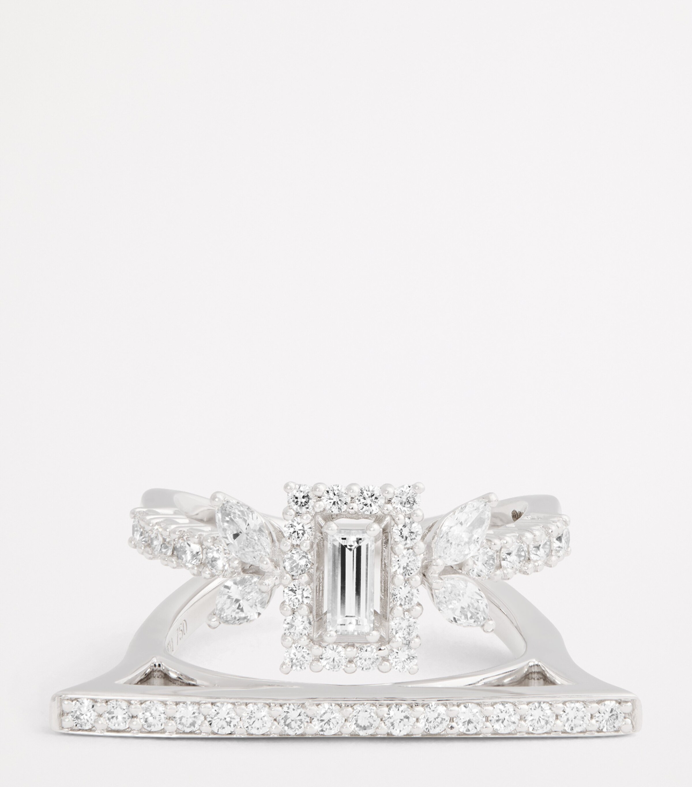 White Gold and Diamond Y-Not Stackable Ring WHITE GOLD Image 4