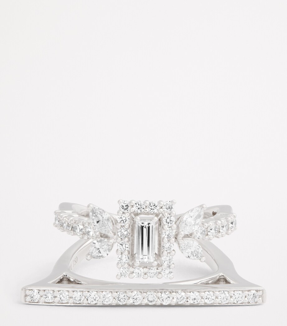 White Gold and Diamond Y-Not Stackable Ring WHITE GOLD Image 4