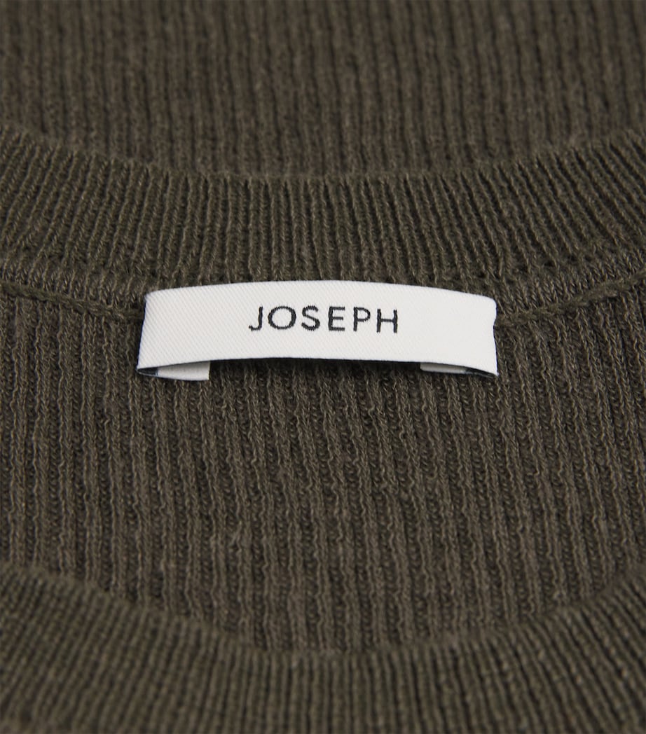Joseph Womens Knitted Belarb T-Shirt Palm Leaf Image 6