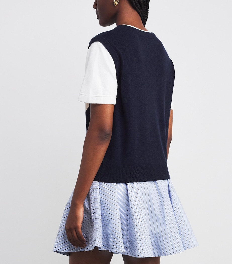 Wool-Cashmere Layered Sweater NAVY BLUE Image 4