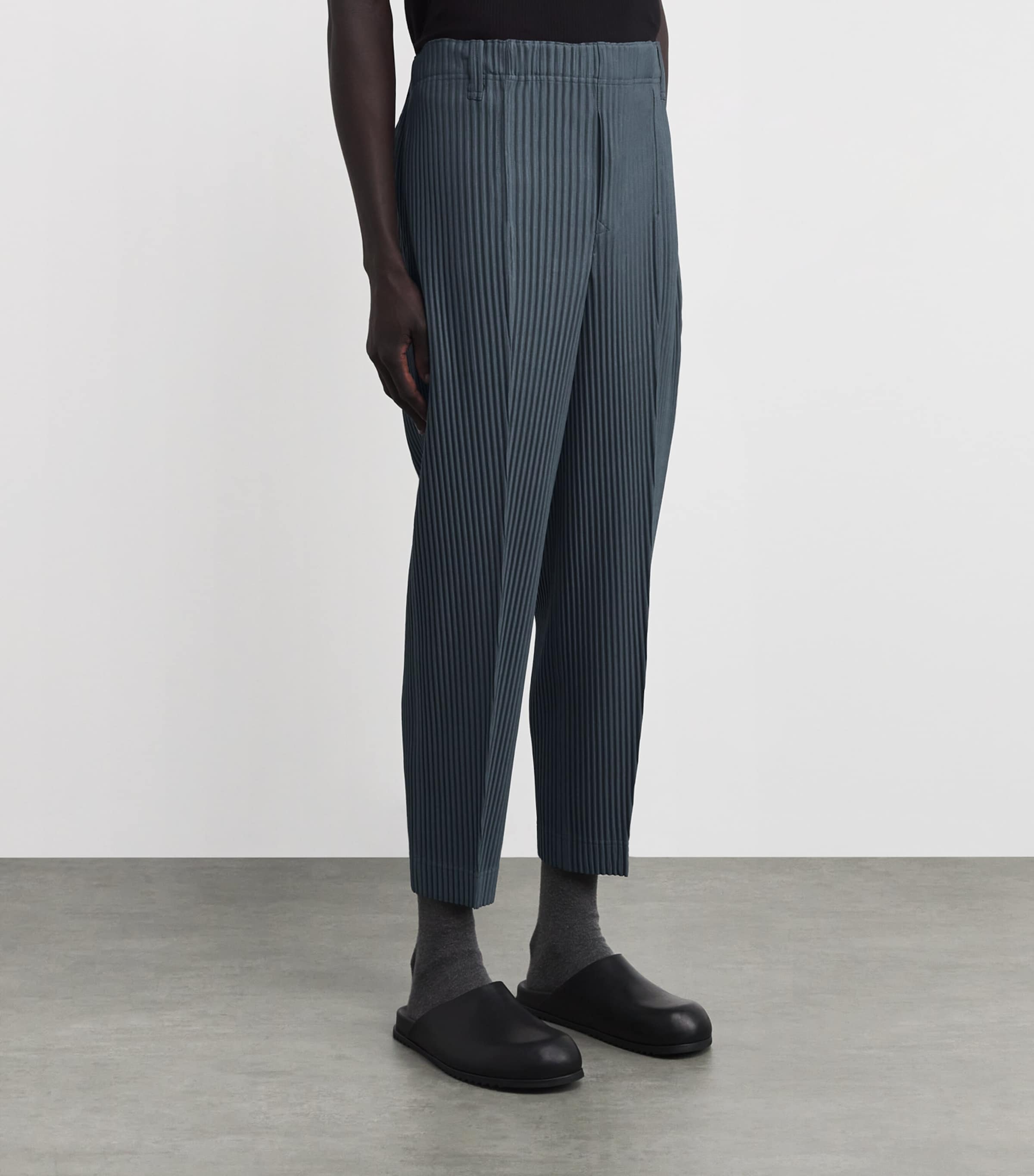 Homme Plissé Issey Miyake Mens Pleated Compleat Straight Trousers Chert Blue Image 3
