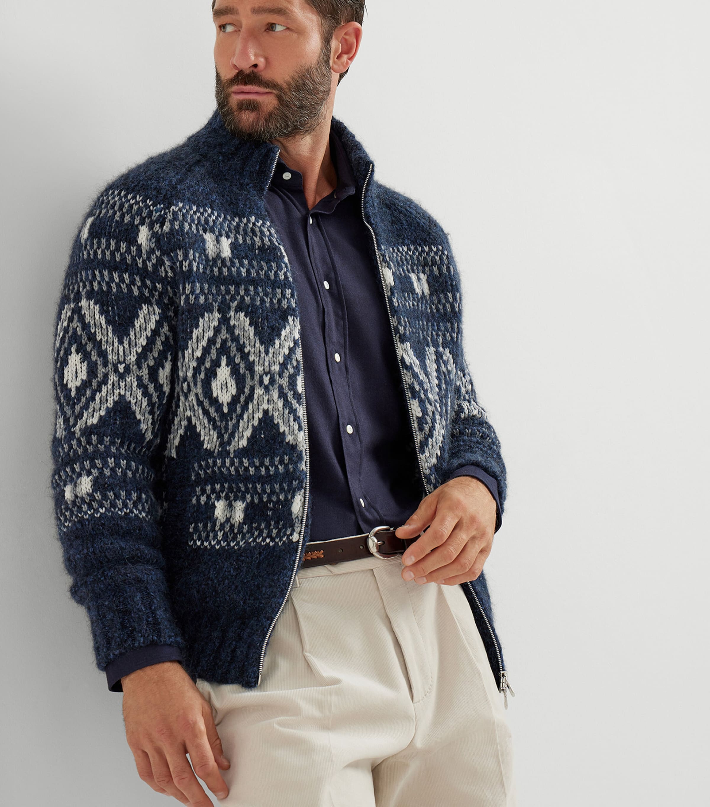 Stretch-Cotton Flannel Slim-Fit Shirt C019 Image 4