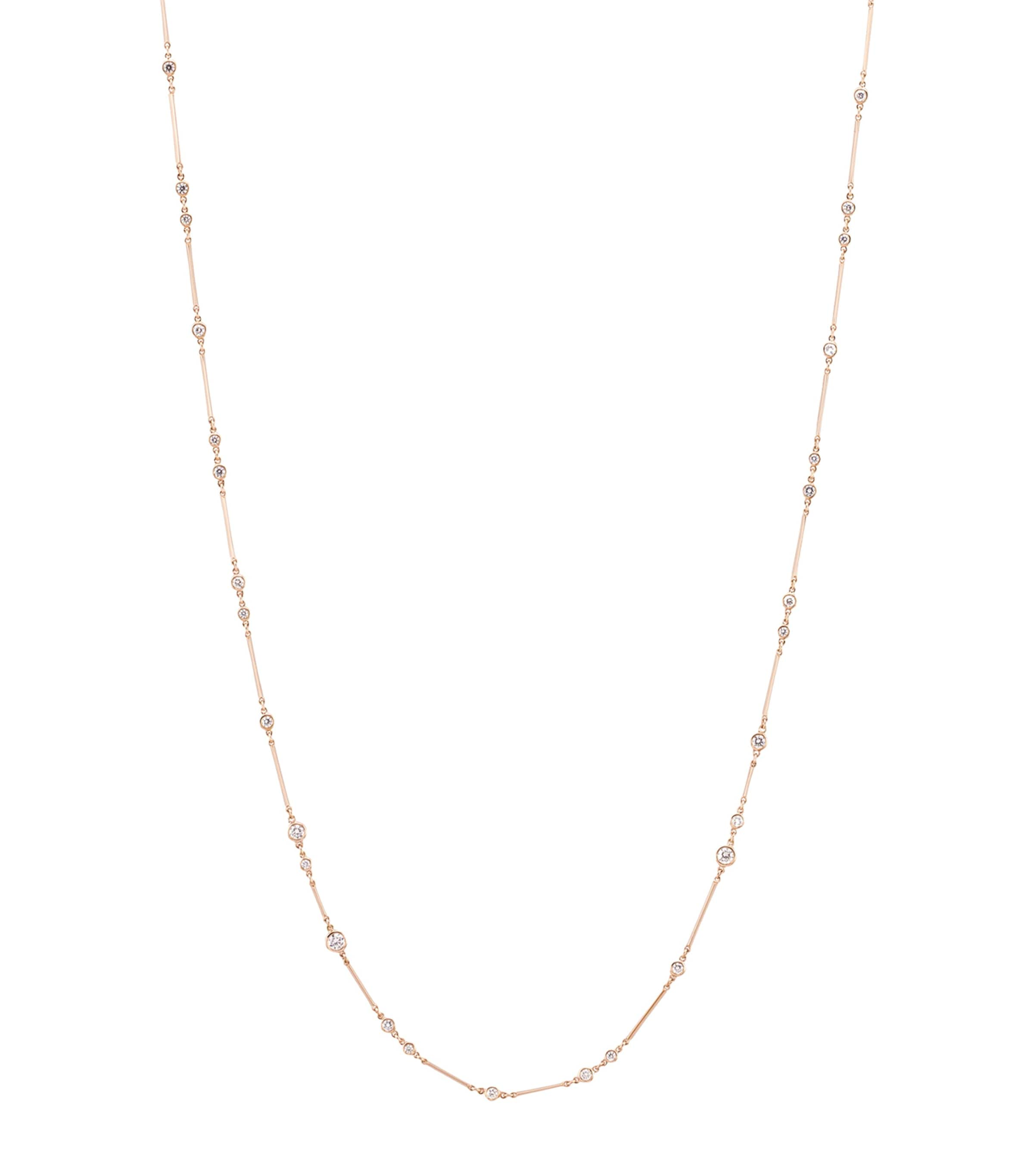 Shop Boodles Rose Gold And Diamond Raindance Long Necklace