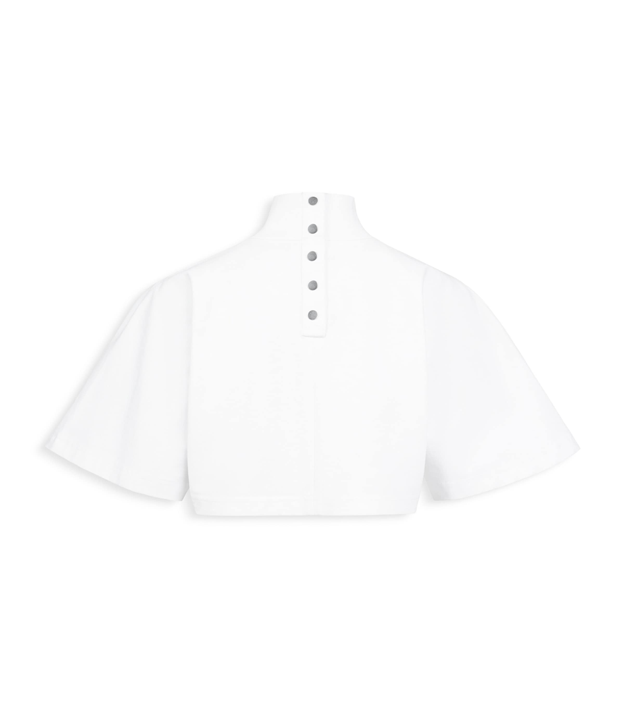 Alaïa Womens Cotton Jersey Cropped T-Shirt White Image 2