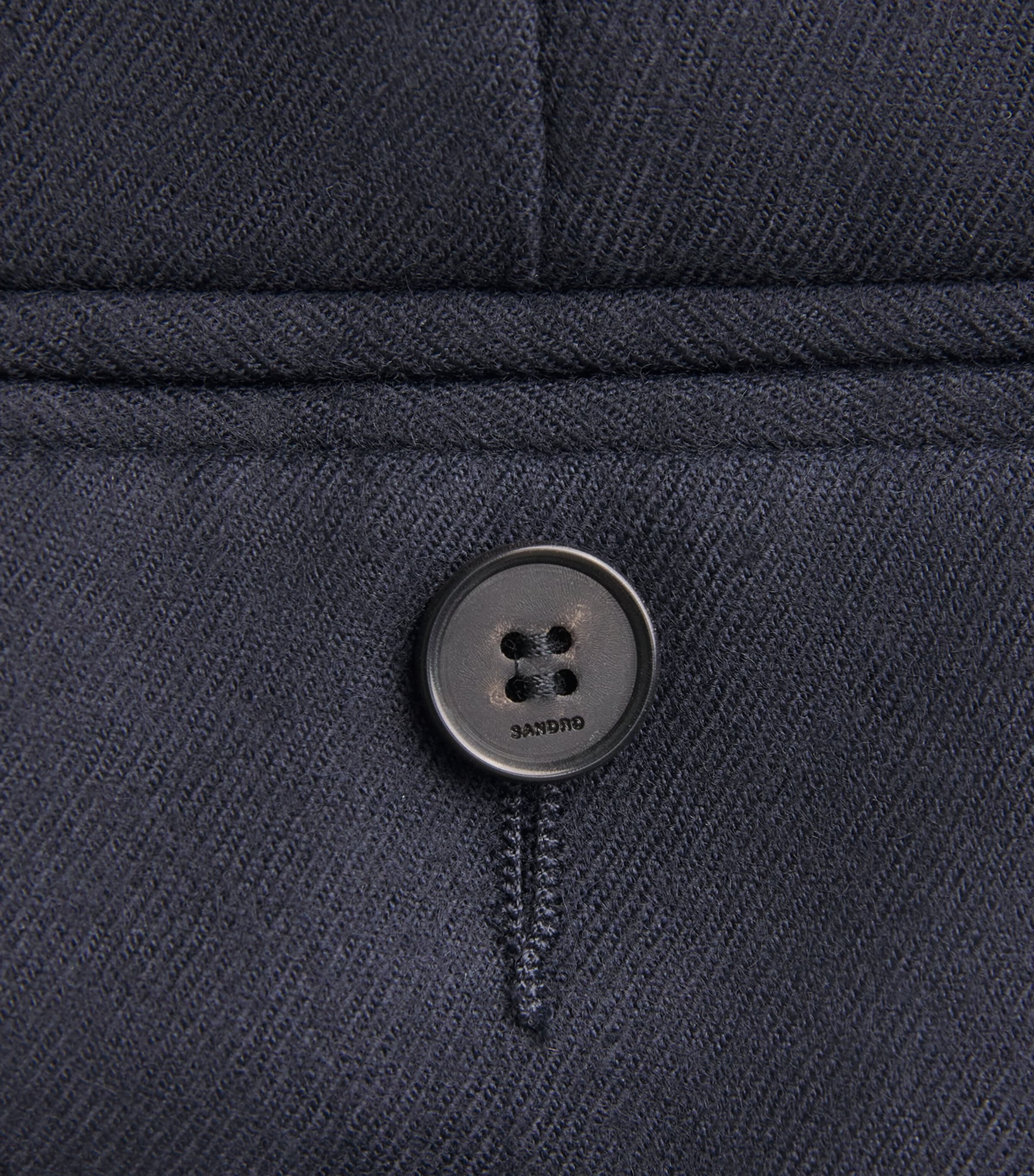 Virgin Wool Tailored Trousers NAVY BLUE Image 5