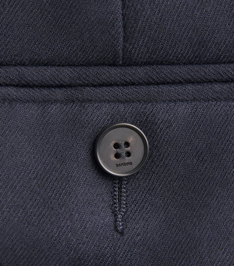 Virgin Wool Tailored Trousers NAVY BLUE Image 5