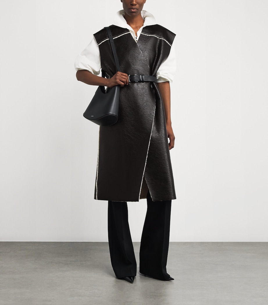 Reversible Oswald Long Vest DBLK BLACK Image 2