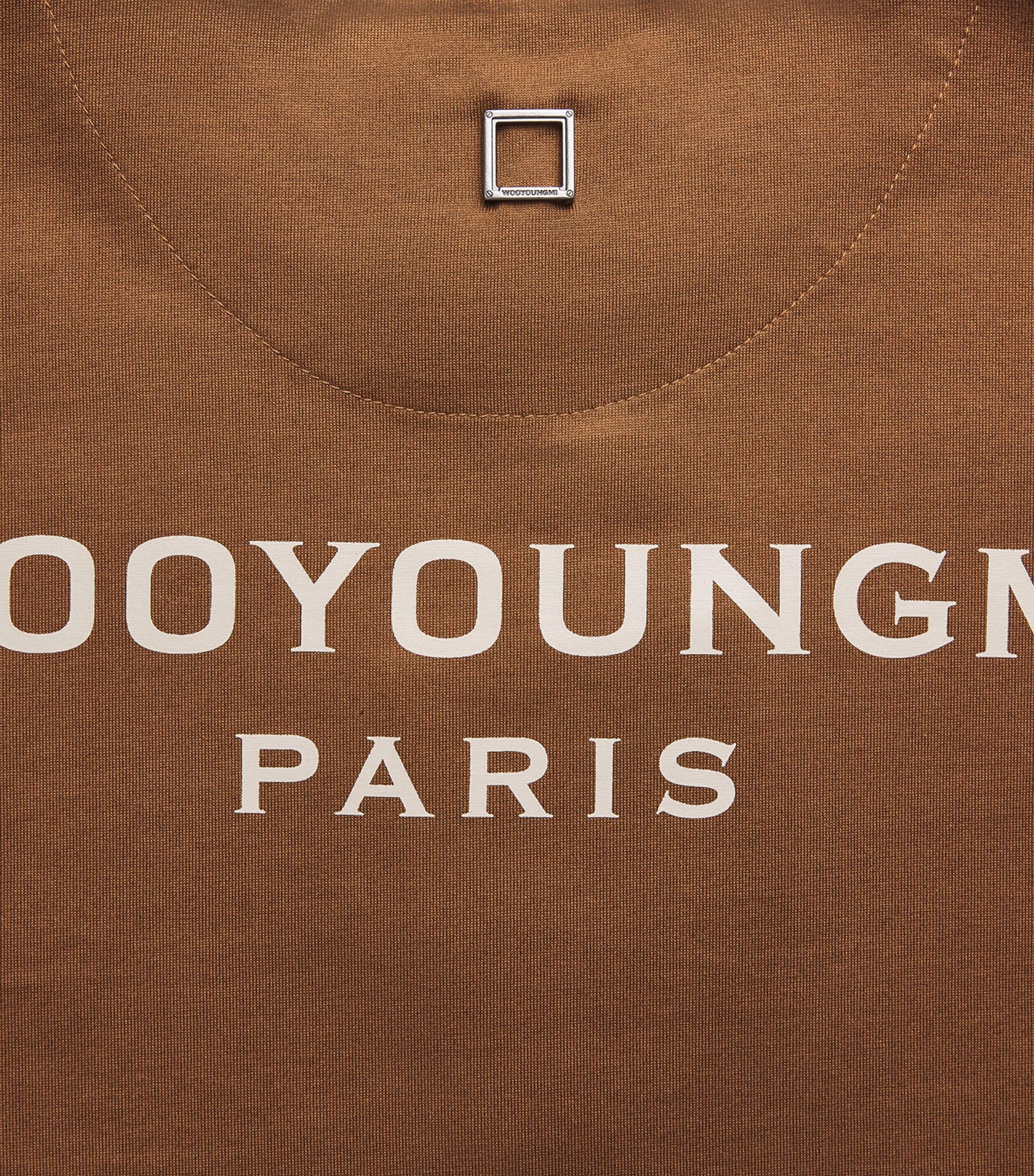 Wooyoungmi Mens Cotton Patch Back Logo T-Shirt Mud Image 5