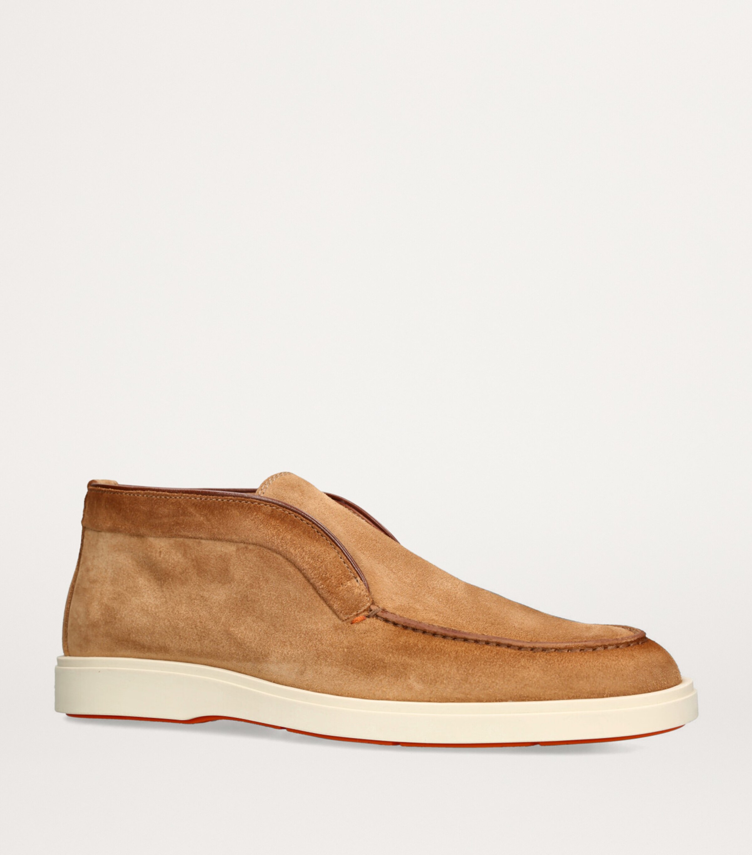 Santoni Suede Detroit High-Top Loafers Brown Image 3