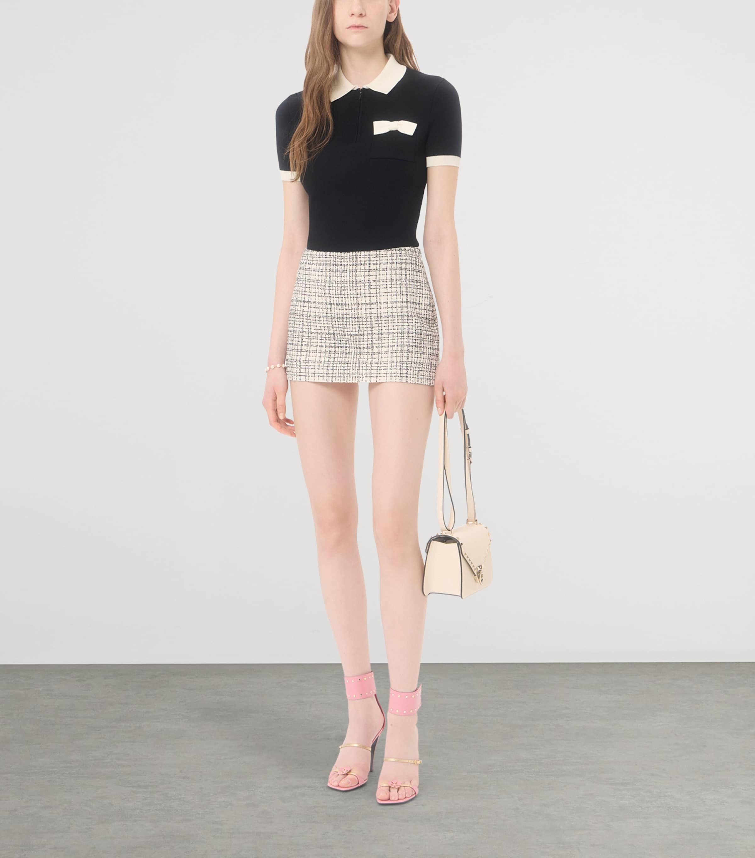 Valentino Womens Cotton Bow-Detail Polo Shirt Image 2