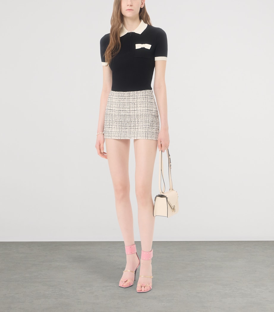 Valentino Womens Cotton Bow-Detail Polo Shirt Image 2
