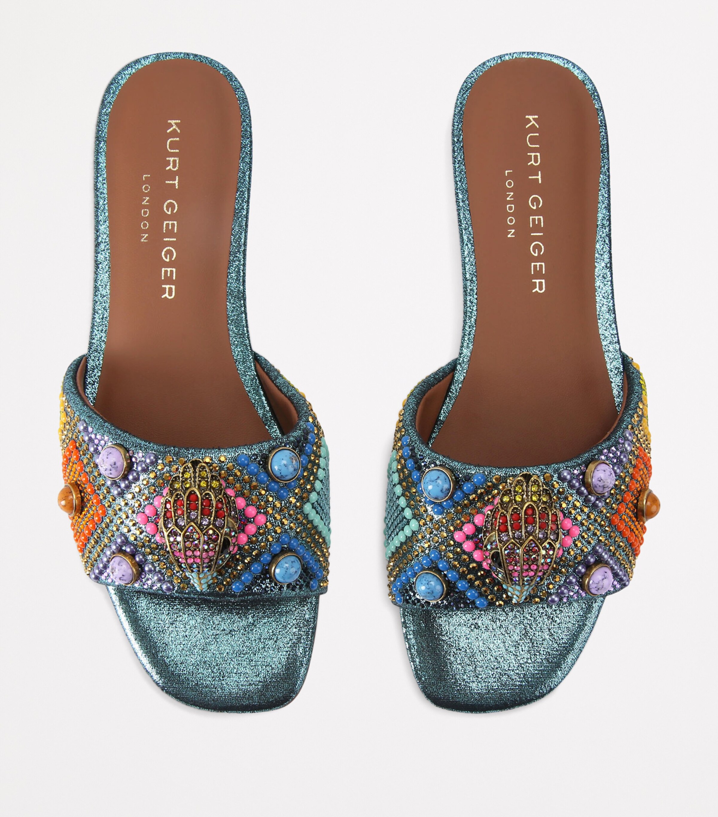 Leather Kensington Flat Sandals TURQ OTHER Image 4