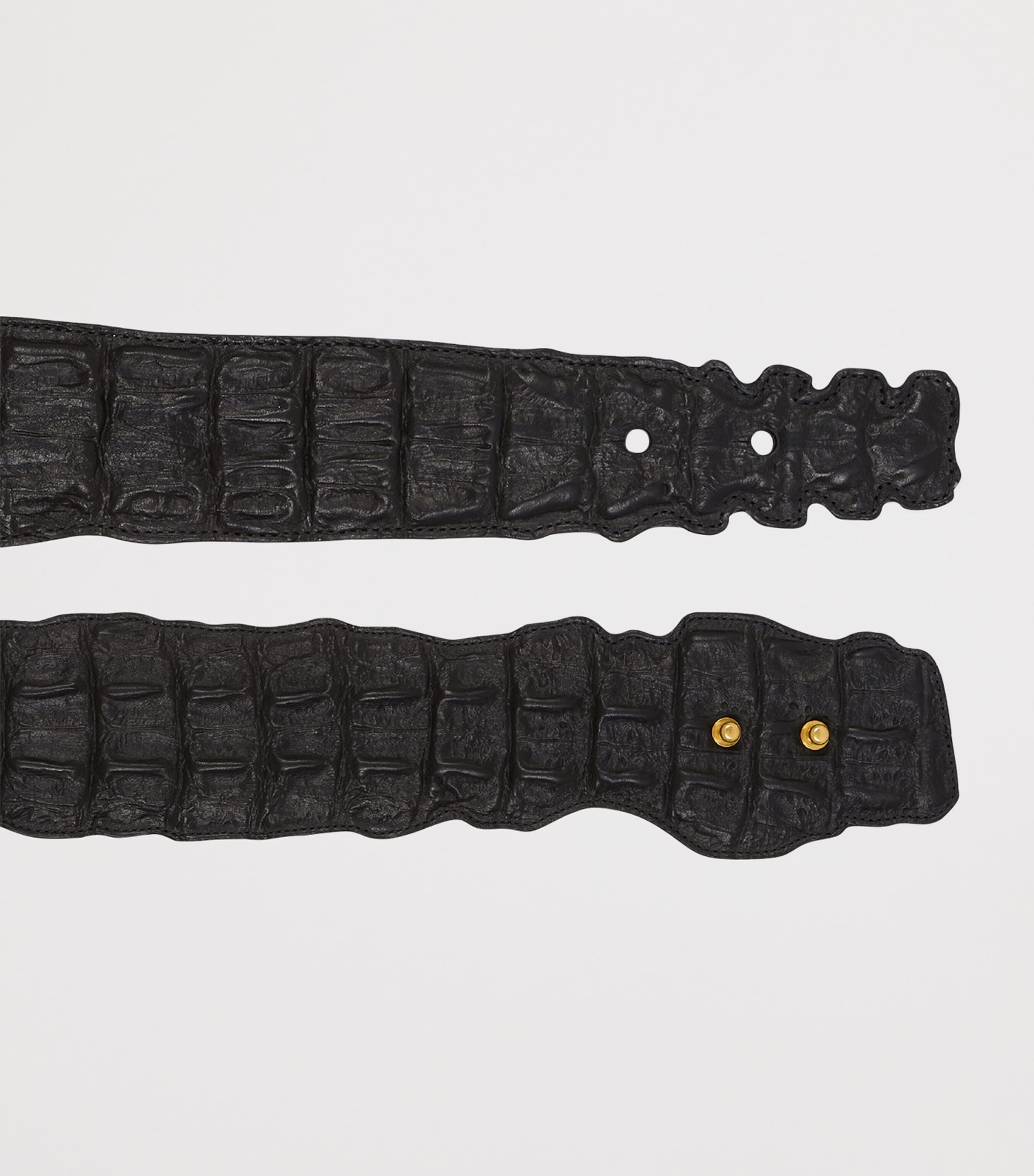 Leather Croc-Embossed Belt 0PA NOIR Image 4