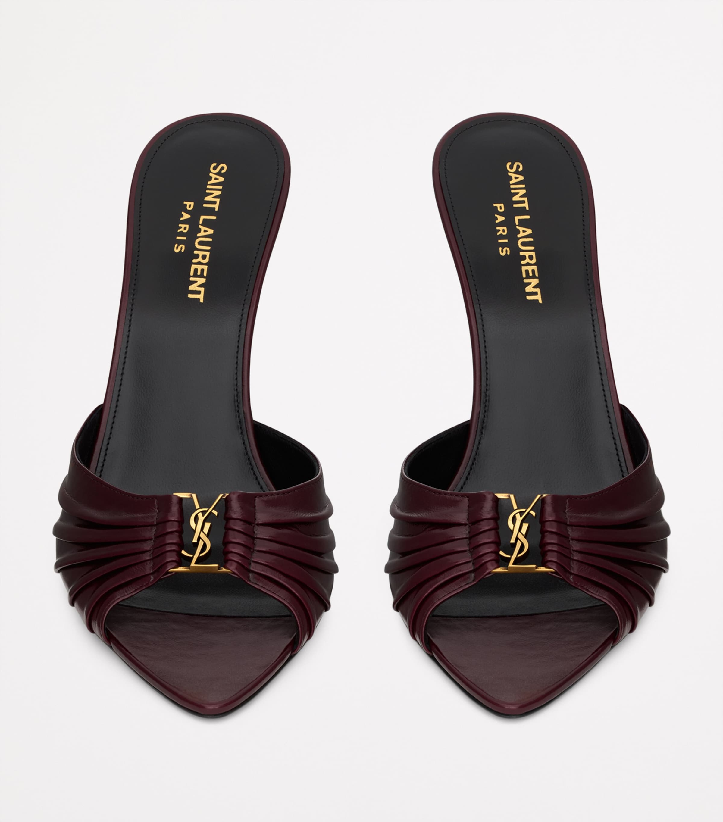 新作☆【SAINTLAURENT】「BABYLONE」ミュール Saint Laurent Leather Babylone Mules 90 | Harrods HK