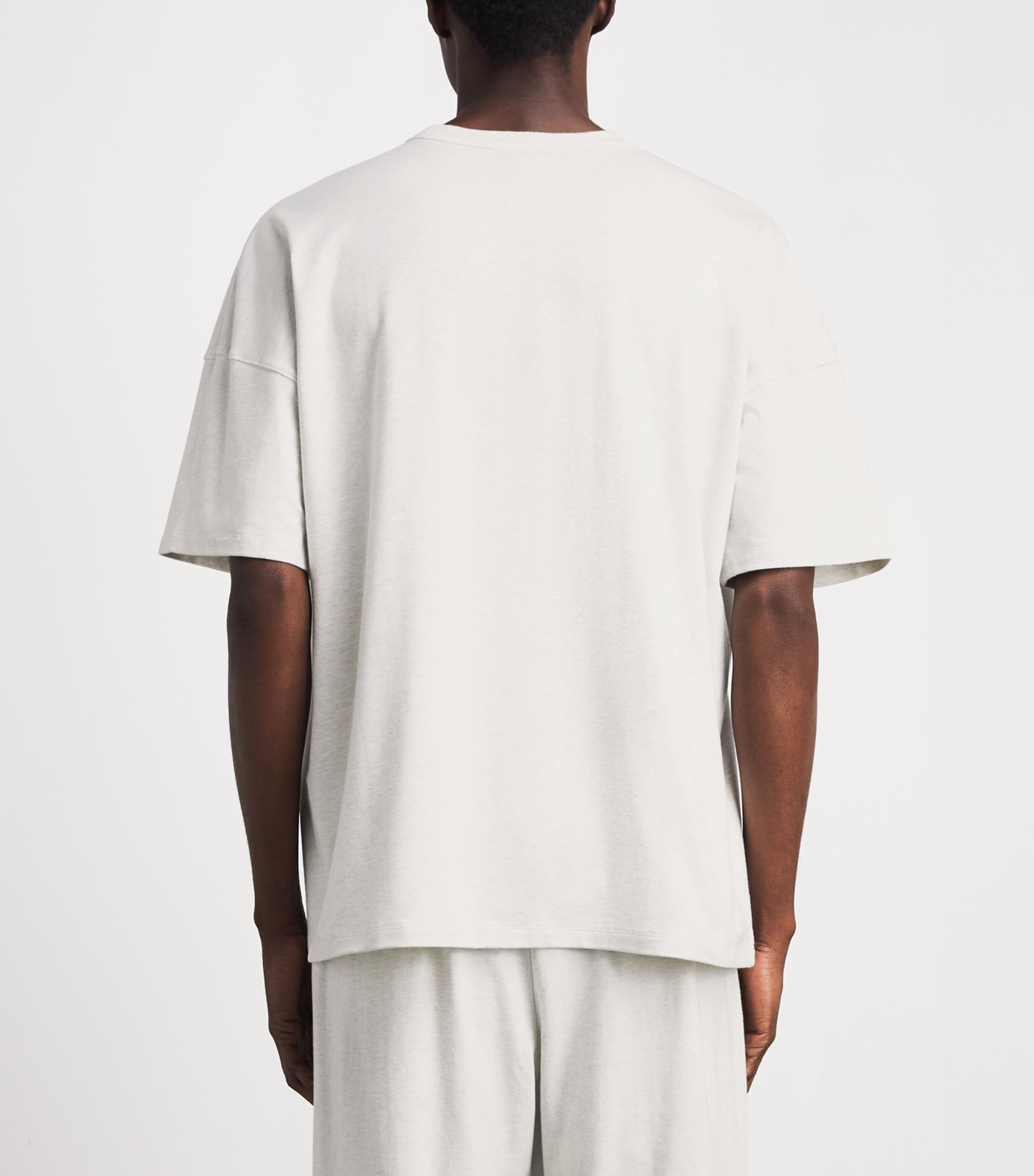 Skims Mens Cotton Relaxed T-Shirt Chalk Heather Image 5