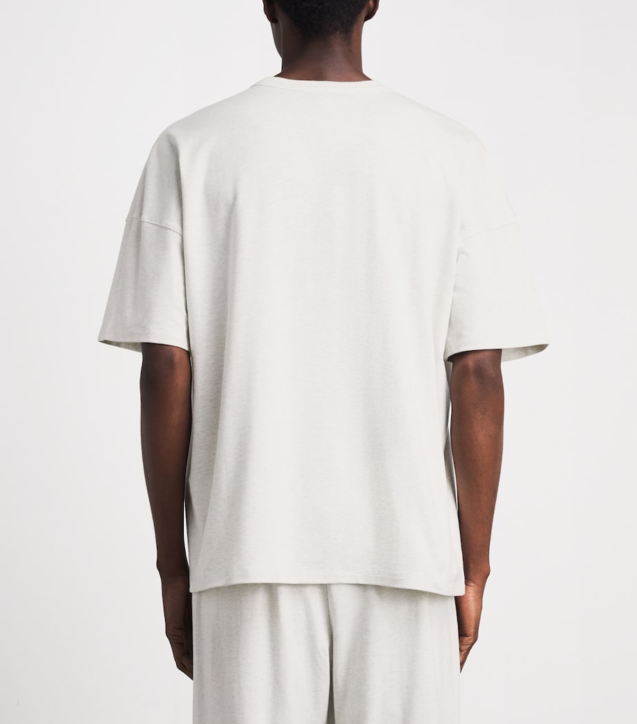 Skims Mens Cotton Relaxed T-Shirt Chalk Heather Image 5
