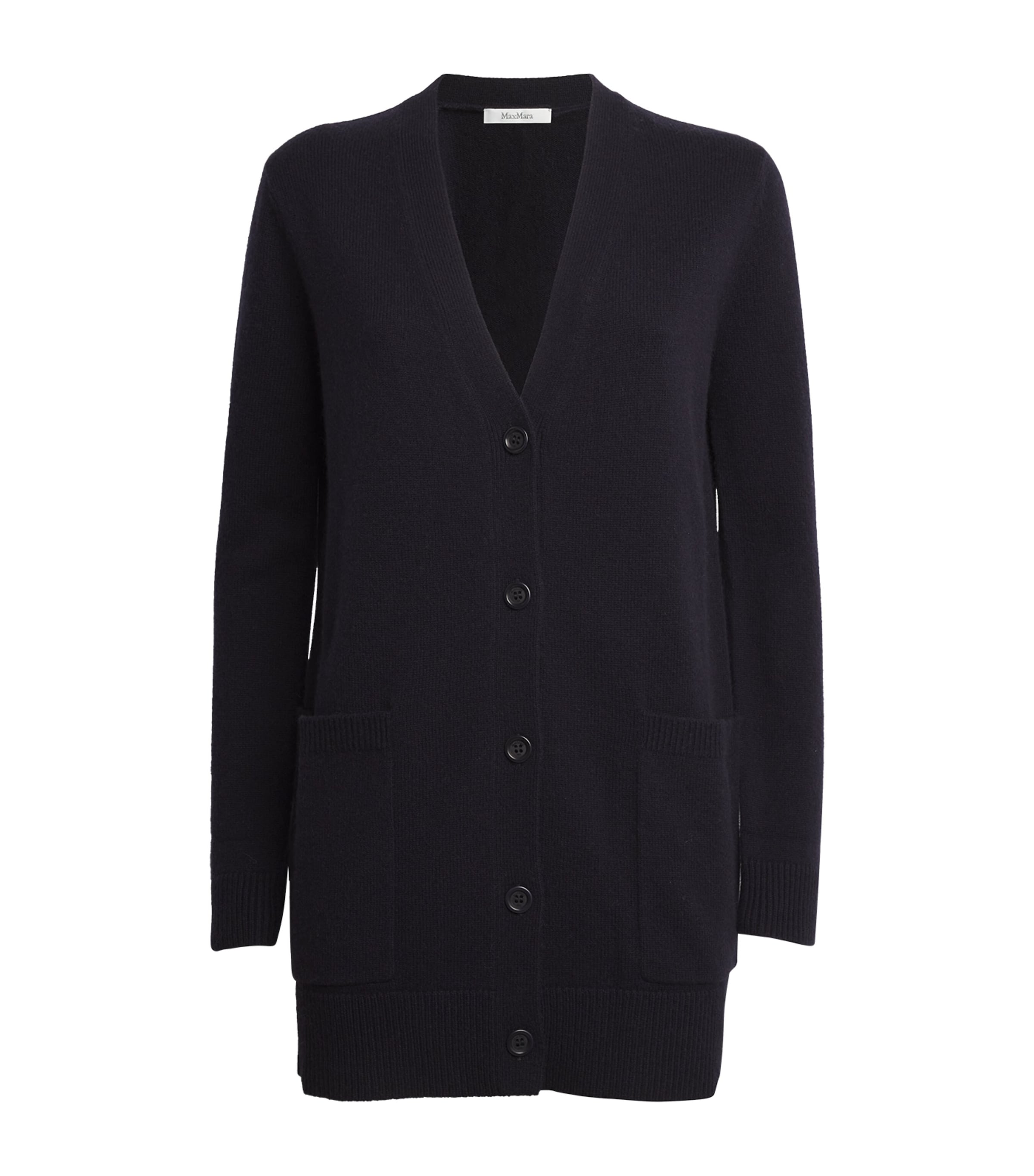 Max Mara Wool-cashmere Cardigan In Blue