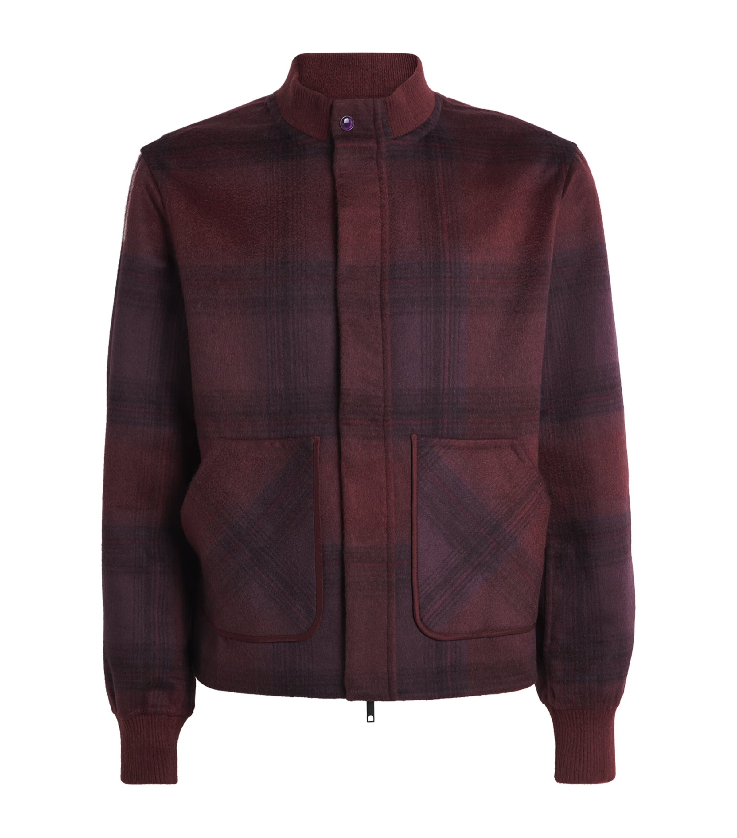 GOD'S TRUE CASHMERE Mens Cashmere Gratitude Jacket Tartan / Amethyst Image 1