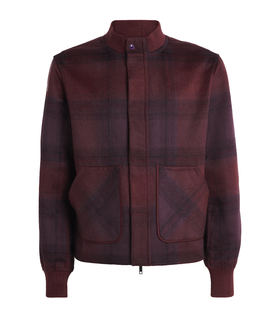 GOD'S TRUE CASHMERE Mens Cashmere Gratitude Jacket Tartan / Amethyst Image 1