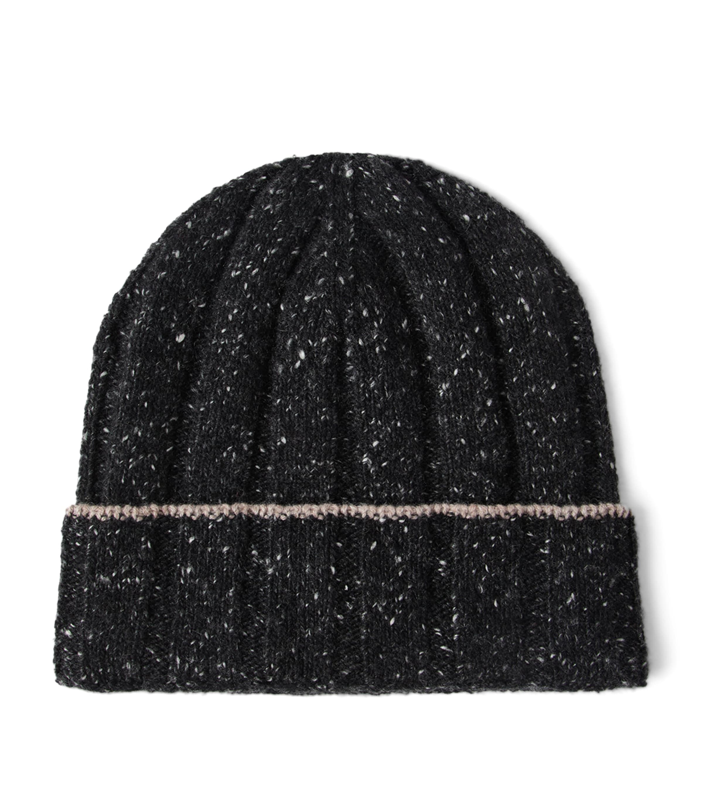 Brunello Cucinelli Cashmere Ribbed Beanie In Black