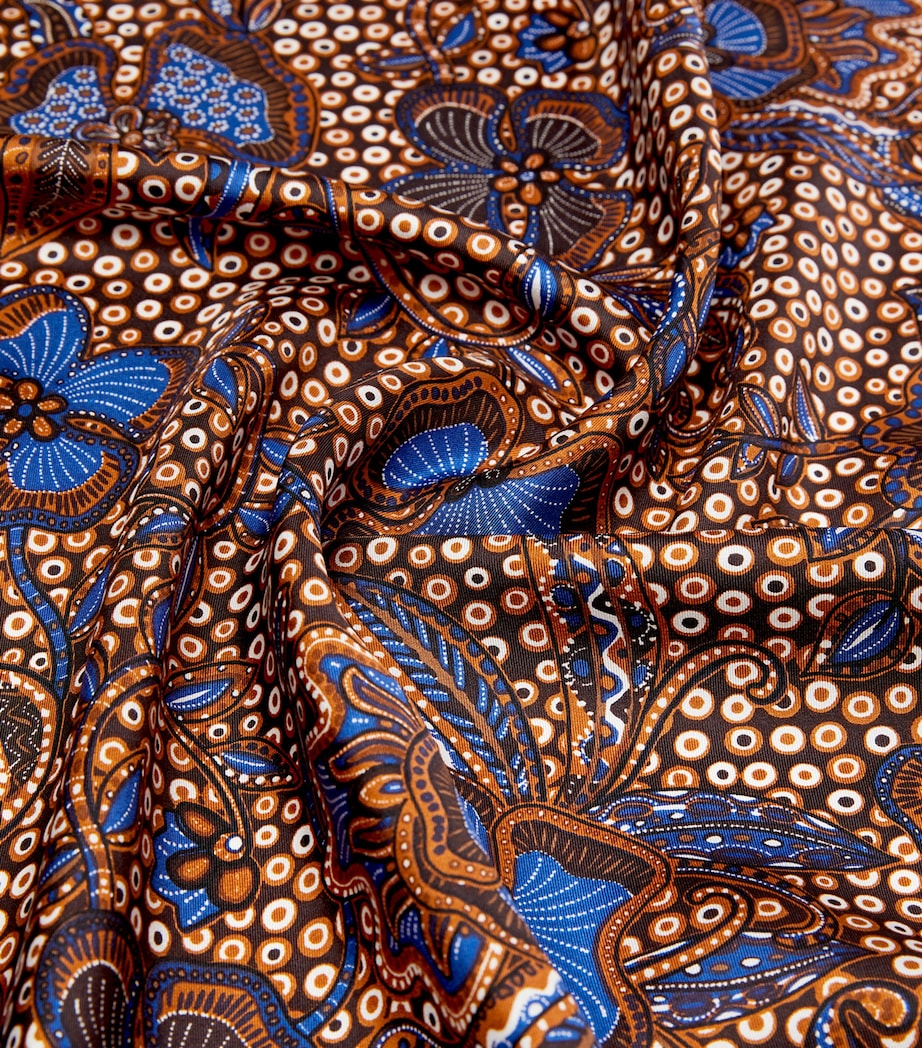 Silk Twill Printed Scarf HAZELNUT BROWN Image 3