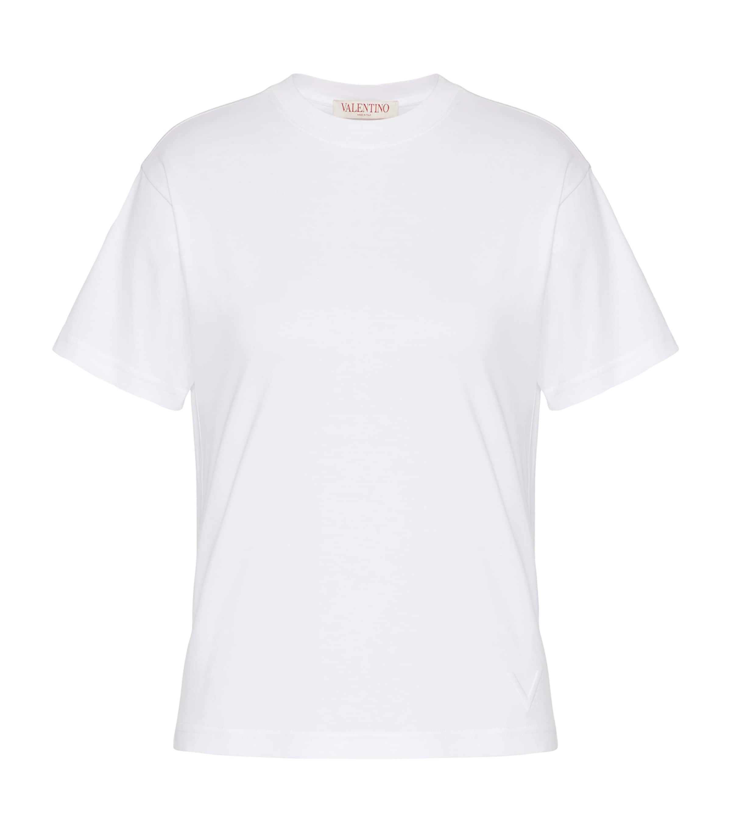 Shop Valentino Cotton T-shirt In White