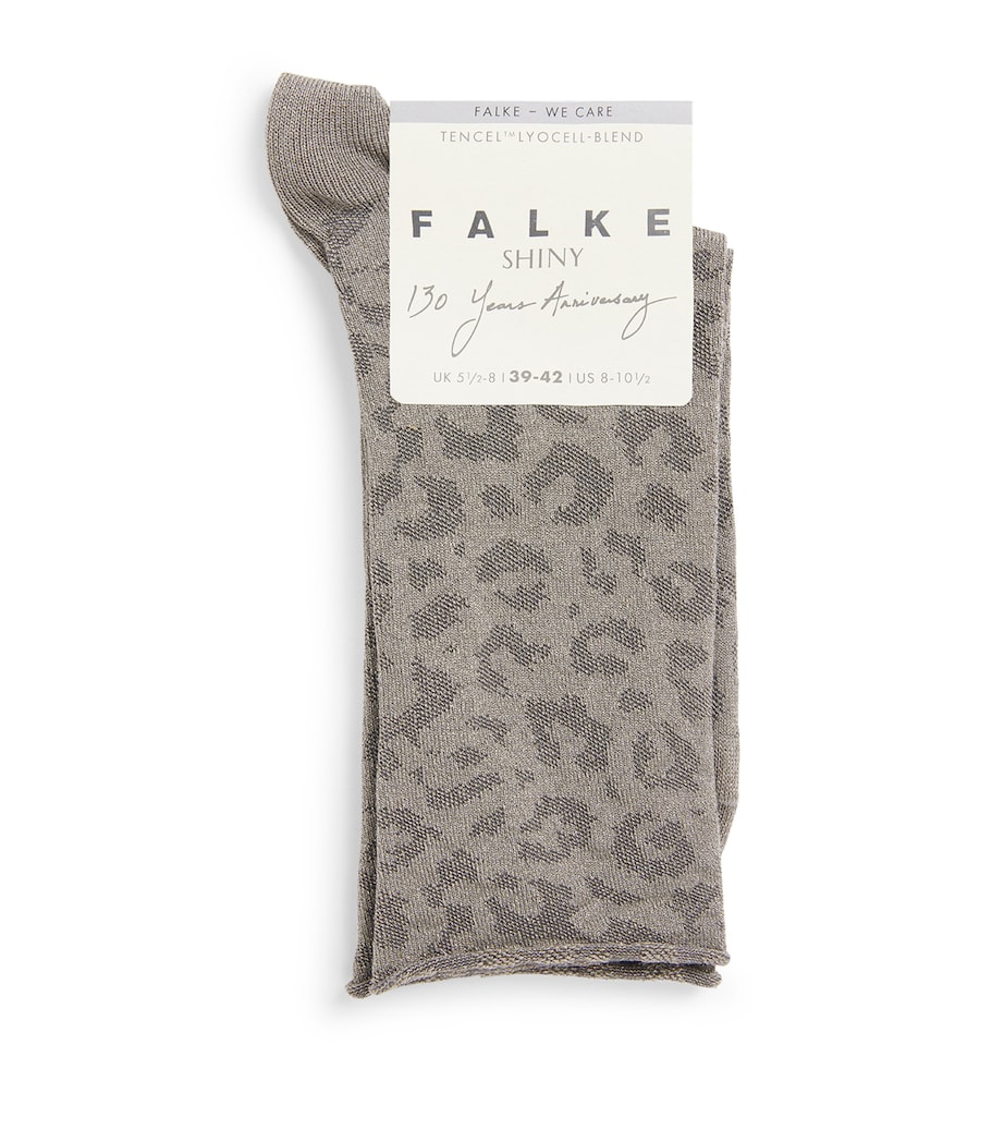 Shiny Leopard Socks 3640 FLINT GREY Image 1