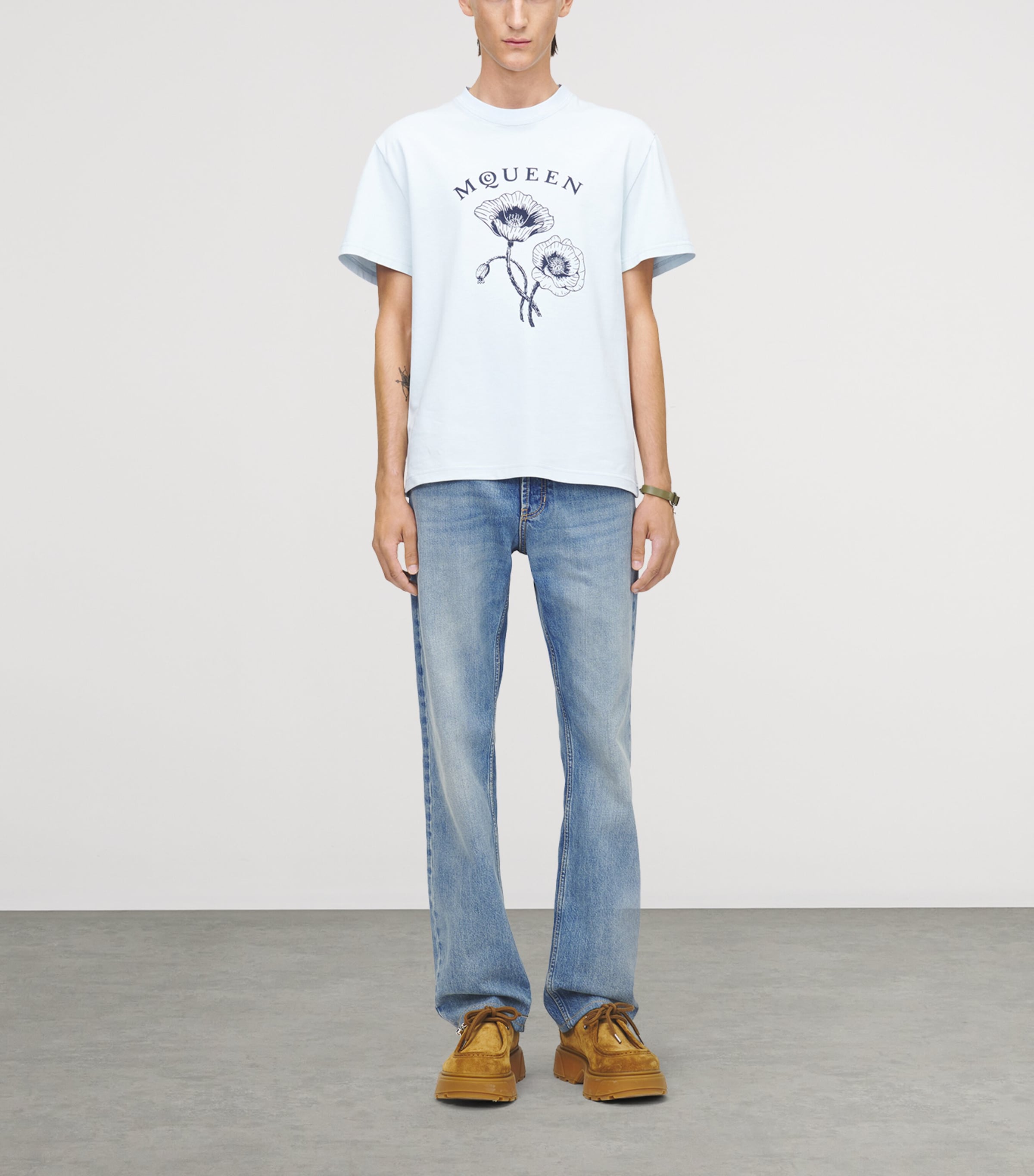 McQueen Mens Cotton Poppy Logo T-Shirt Image 2